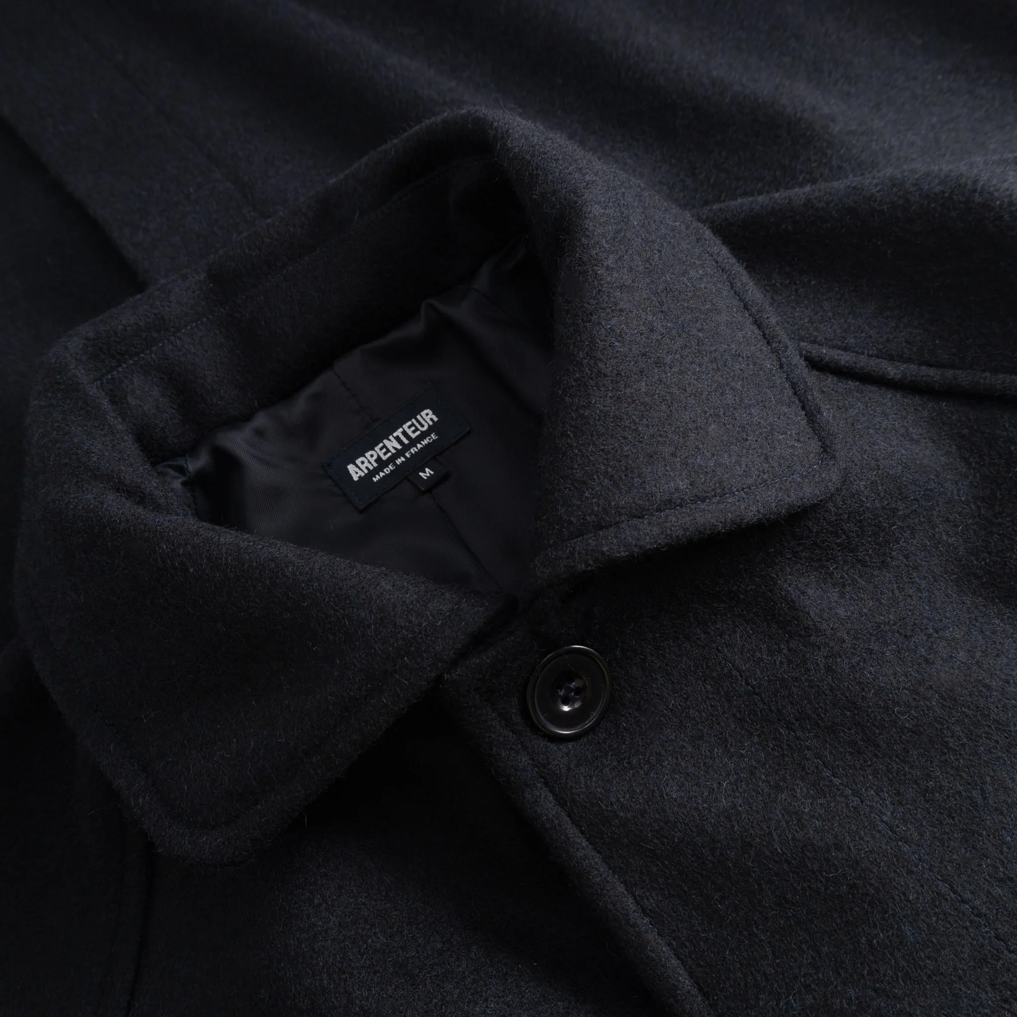 Utile Lined Coat Wool Melton - Midnight - Image 3
