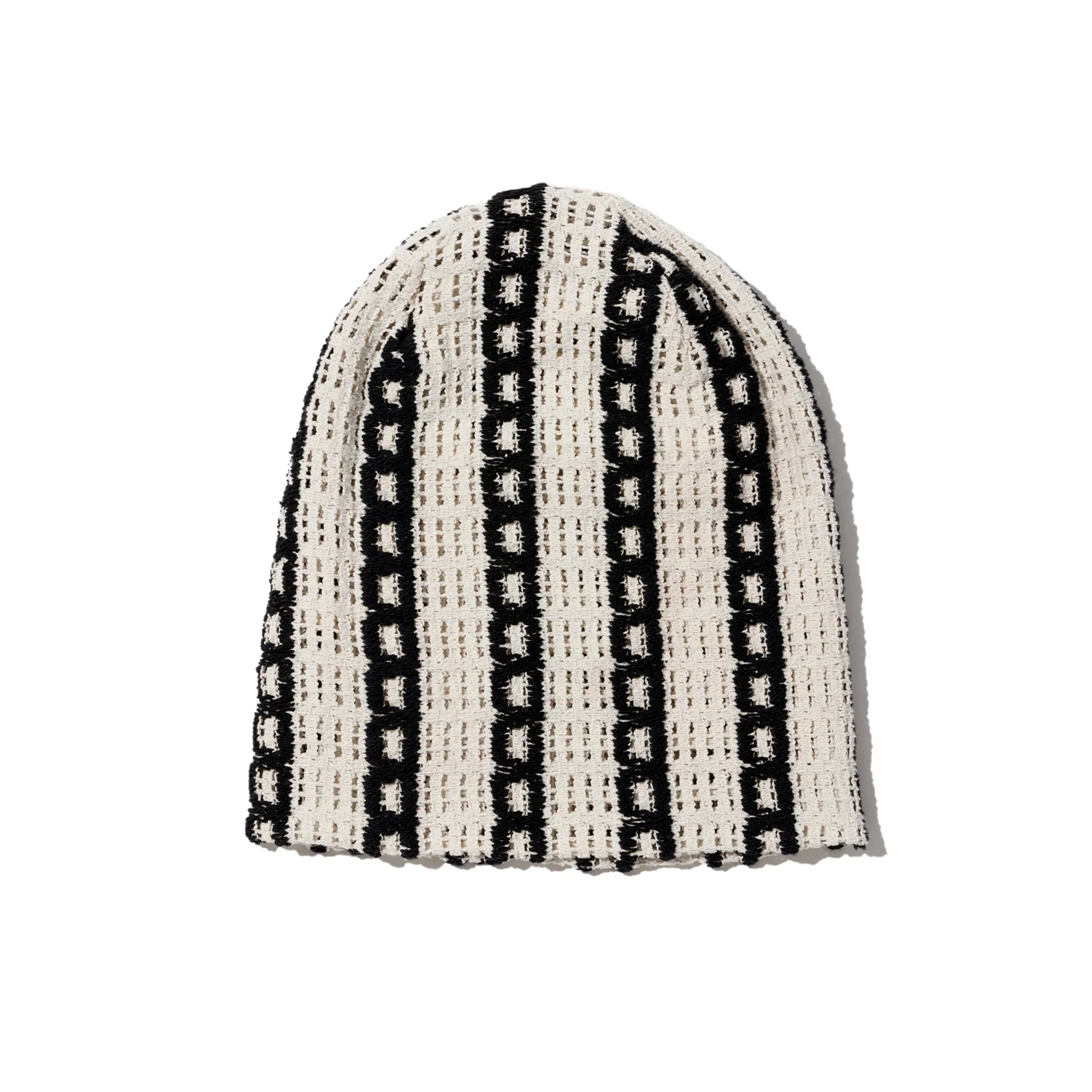Beanie - White/Black Stripe CP Crochet