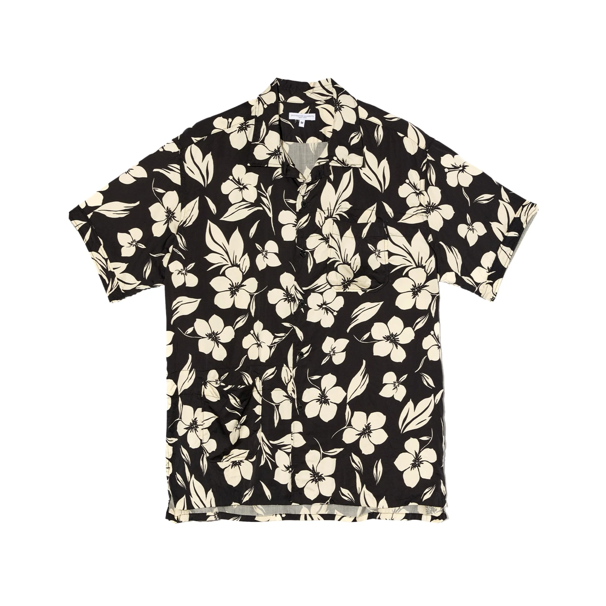 Camp Shirt - Black/Natural Tencel Floral Print