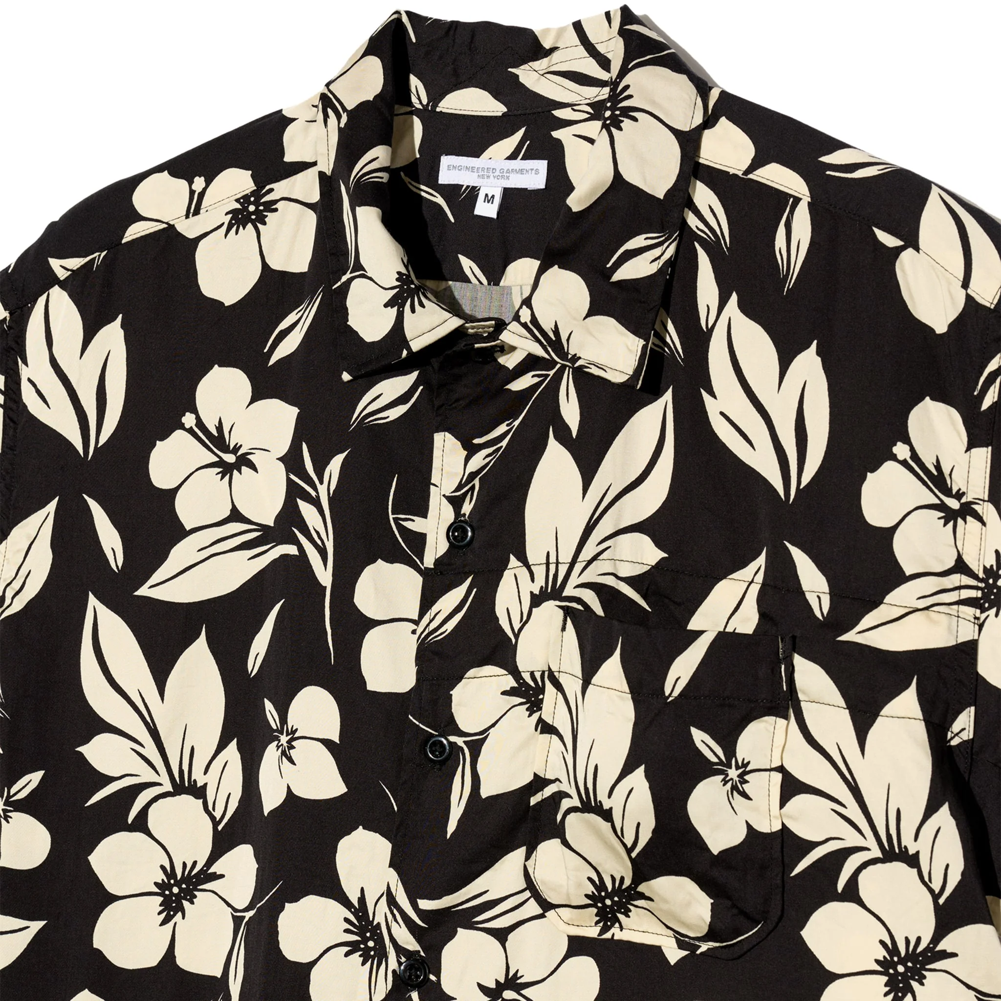 Camp Shirt - Black/Natural Tencel Floral Print - Image 3