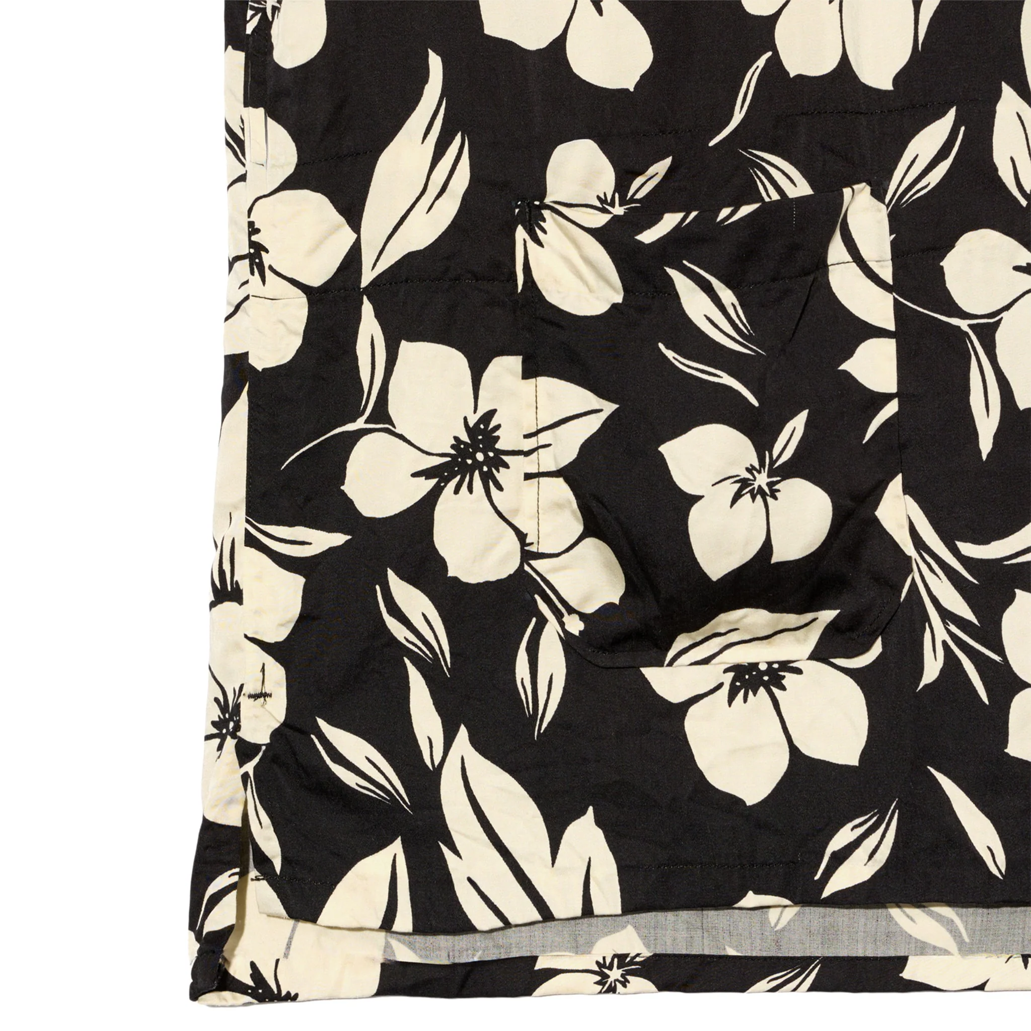 Camp Shirt - Black/Natural Tencel Floral Print - Image 4