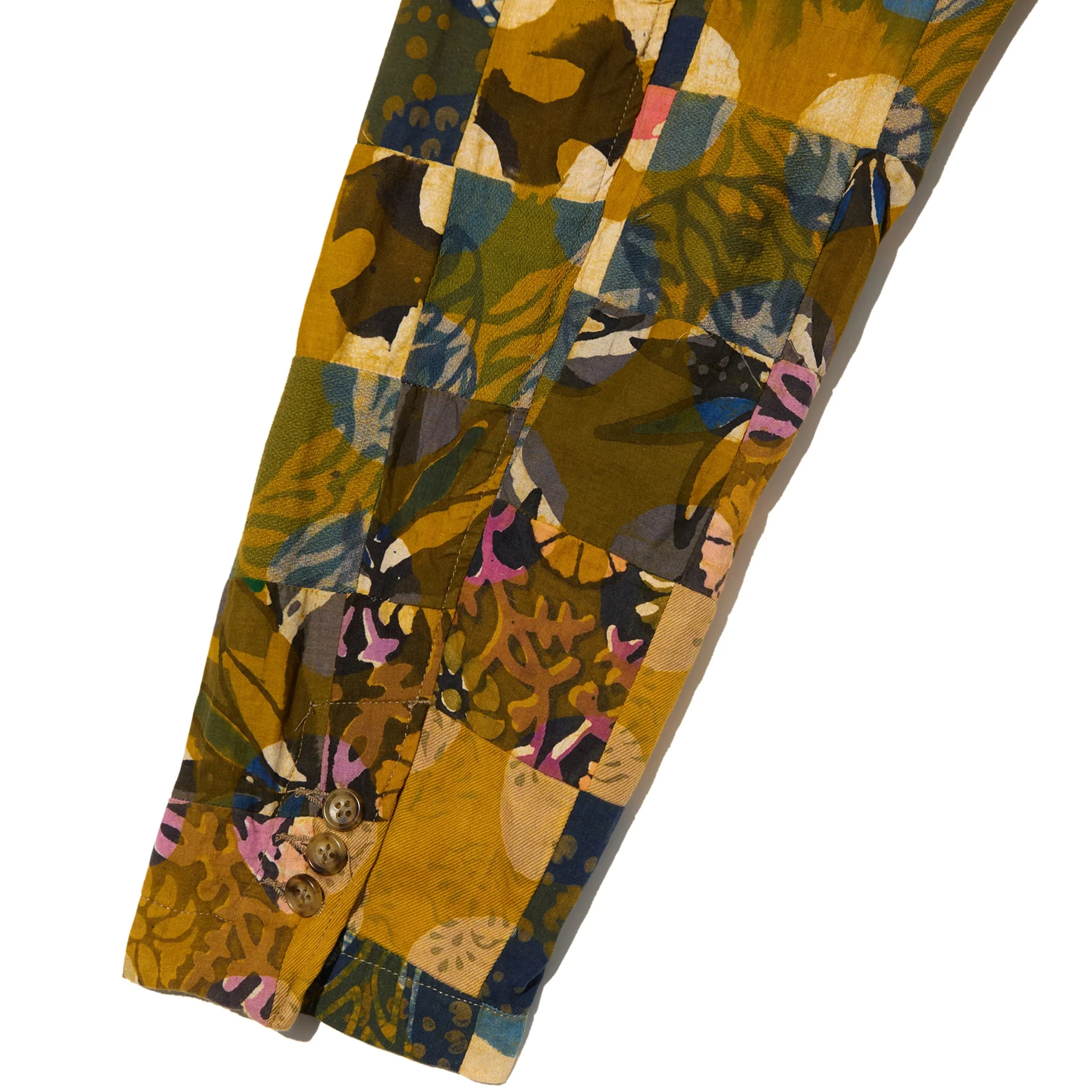 Loiter Jacket - Olive Cotton Multi Pattern Patchwork - Image 4