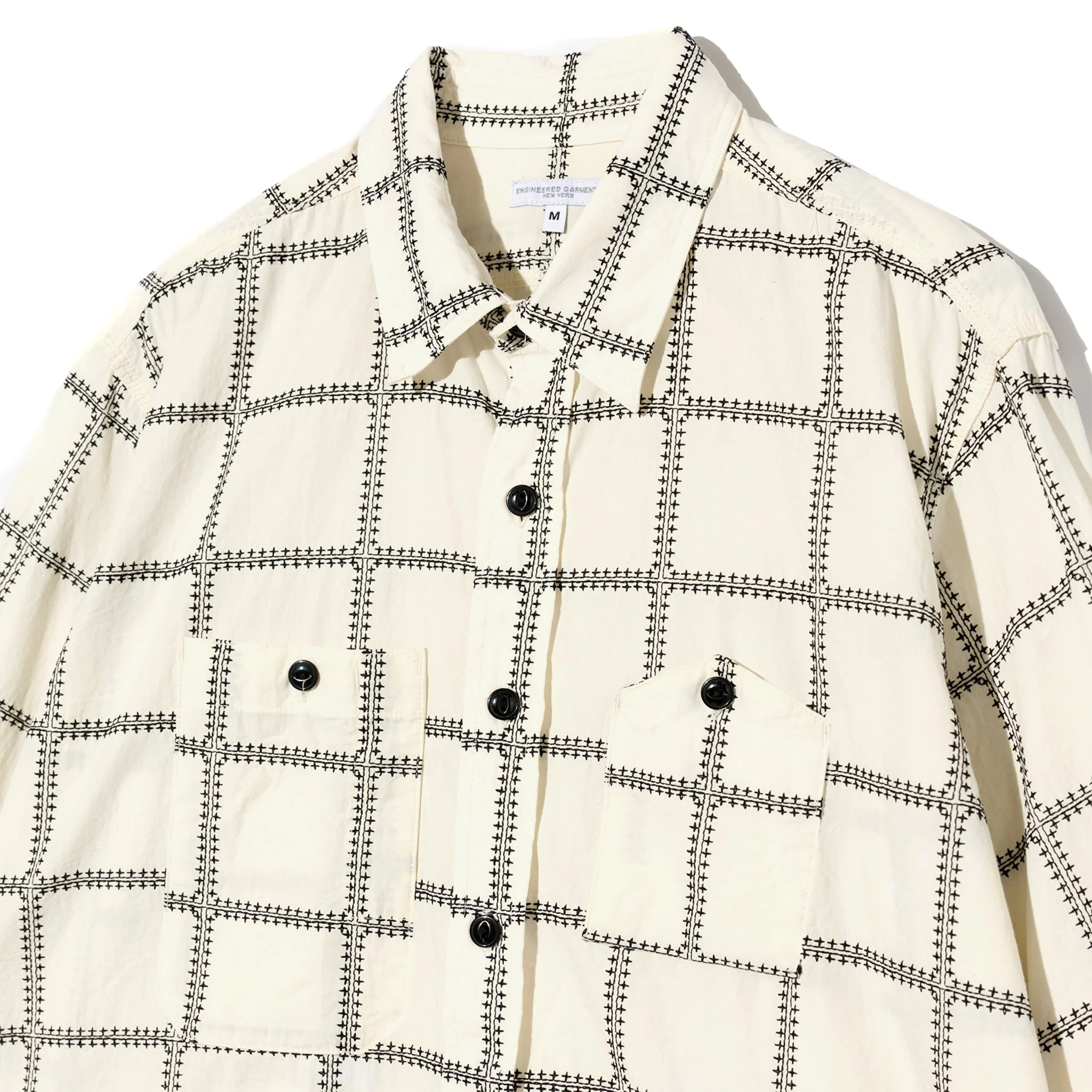 Work Shirt - White/Black CP Square Embroidery - Image 3