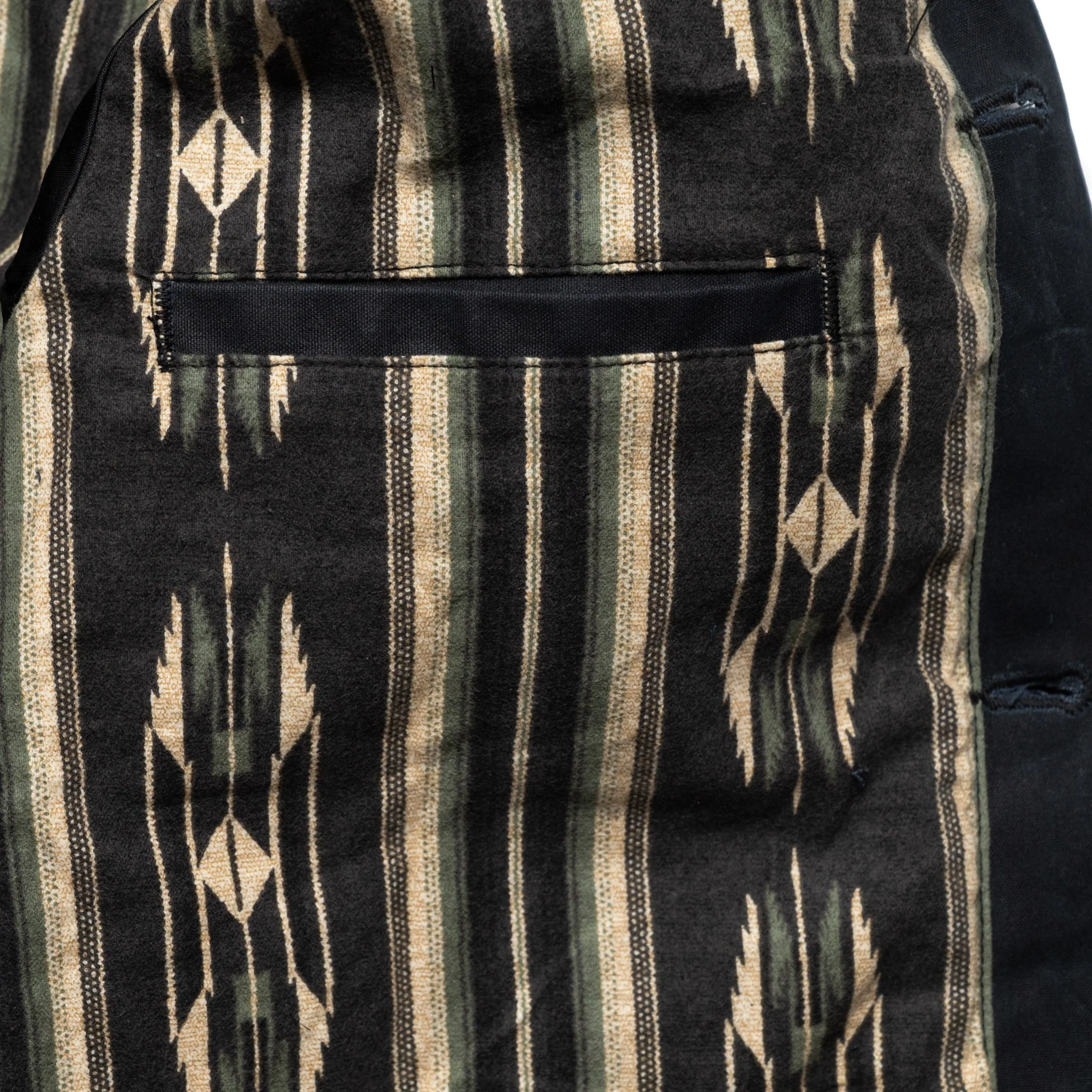 RJ-1 Riders Jacket Waxed Canvas - Black (Olive Lining) - Image 9