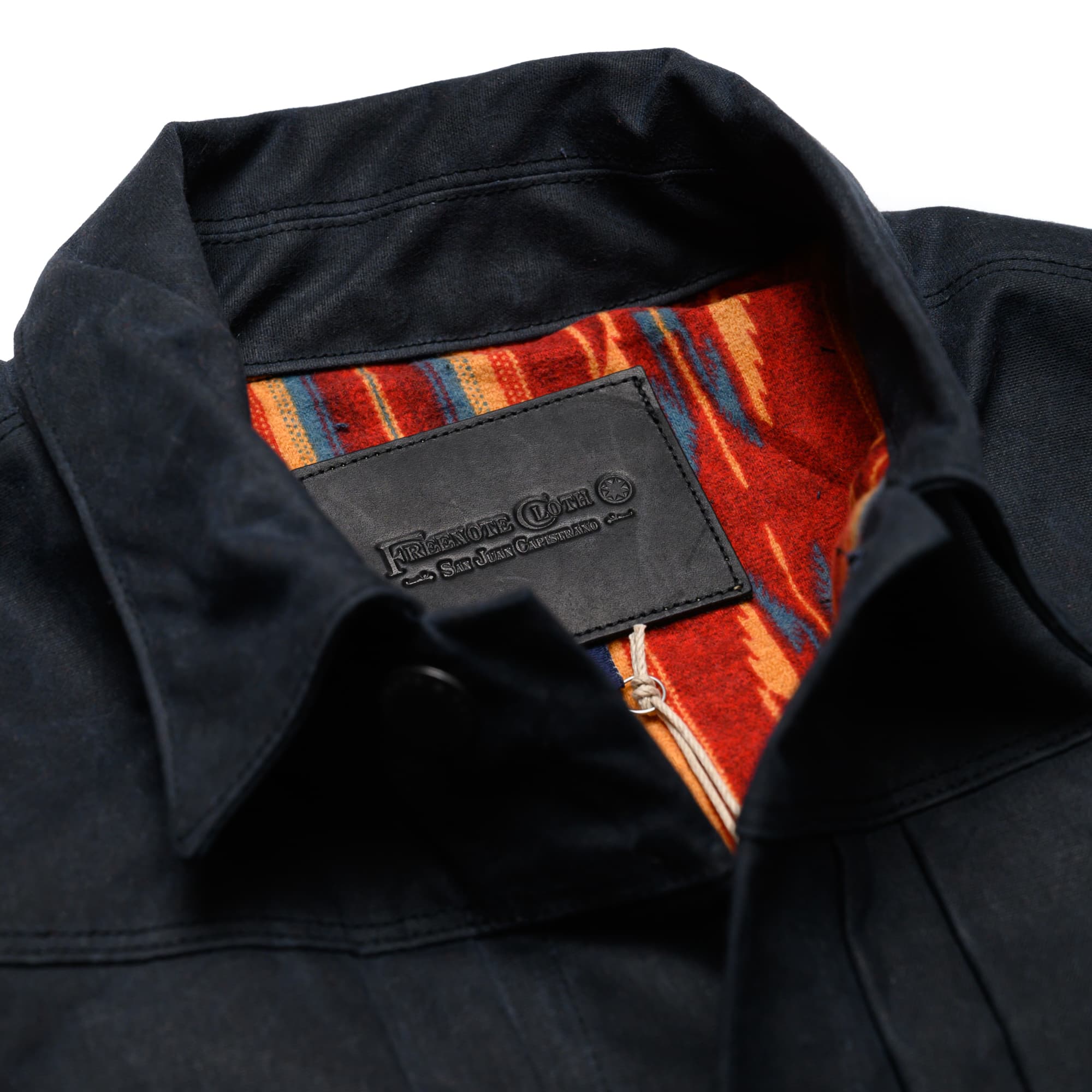 RJ-1 Riders Jacket Waxed Canvas - Black (Red Lining) - Image 3