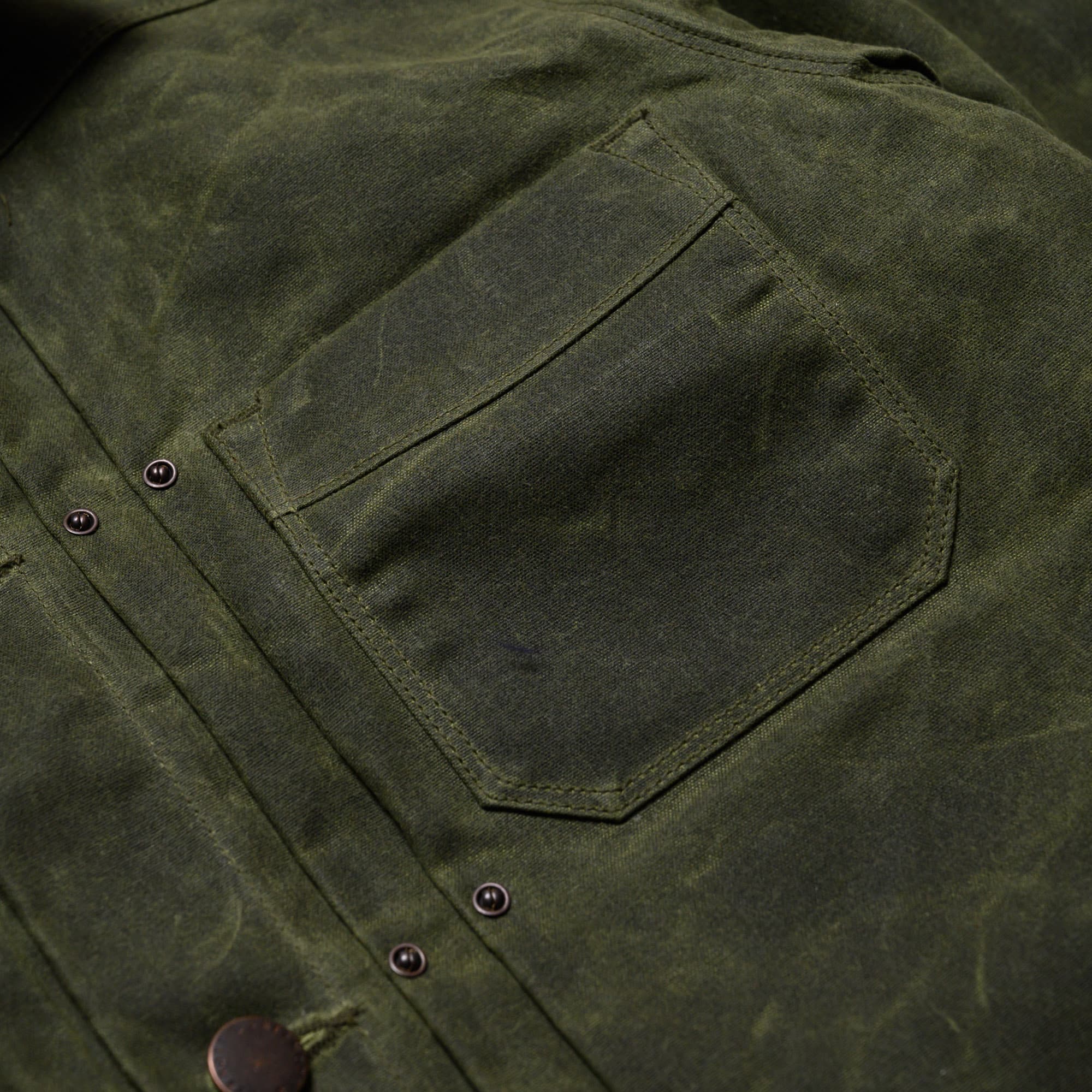 RJ-1 Riders Jacket Waxed Canvas - Olive (Olive Lining) - Image 4
