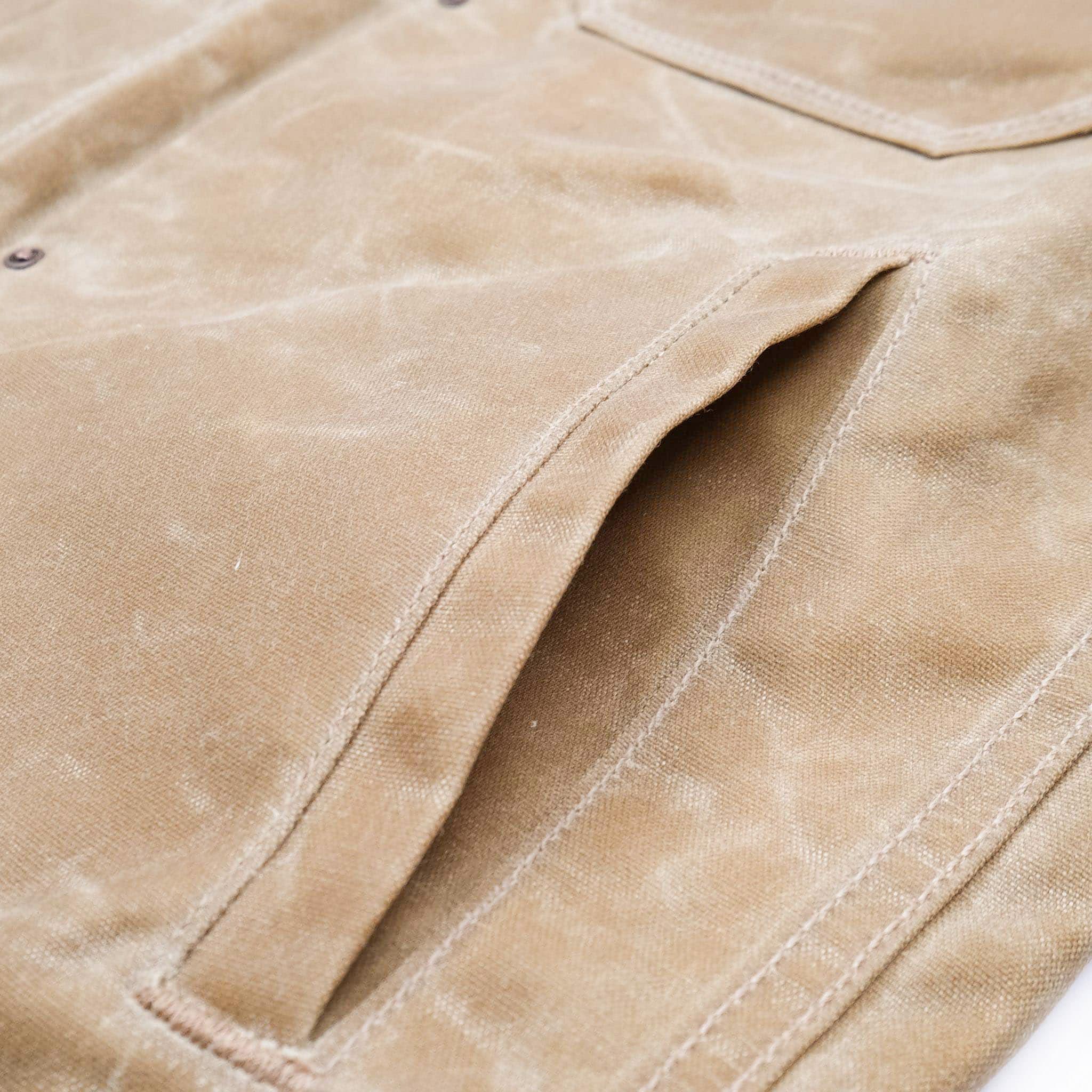 RJ-1 Riders Jacket Waxed Canvas - Tumbleweed (Red Lining) - Image 6