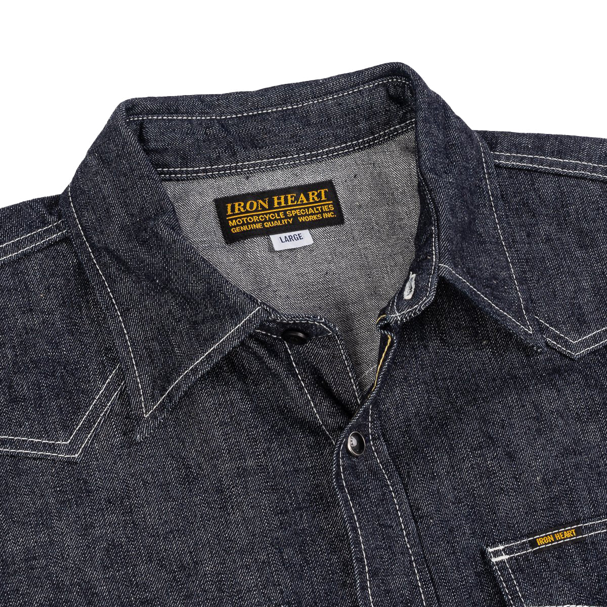 IHSH-320-IND - 10oz Selvedge Denim Western Shirt - Indigo - Image 3