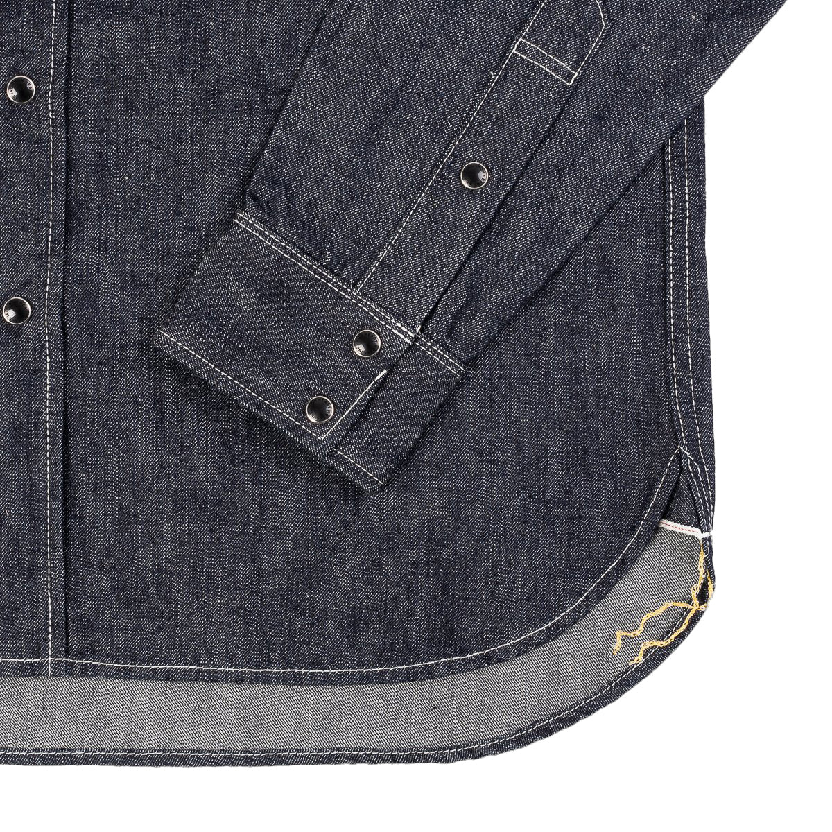 IHSH-320-IND - 10oz Selvedge Denim Western Shirt - Indigo - Image 4
