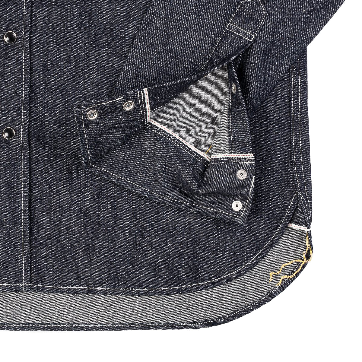 IHSH-320-IND - 10oz Selvedge Denim Western Shirt - Indigo - Image 5