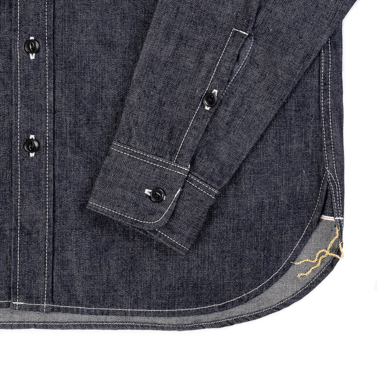 IHSH-322-IND - 10oz Selvedge Denim Work Shirt - Indigo - Image 6