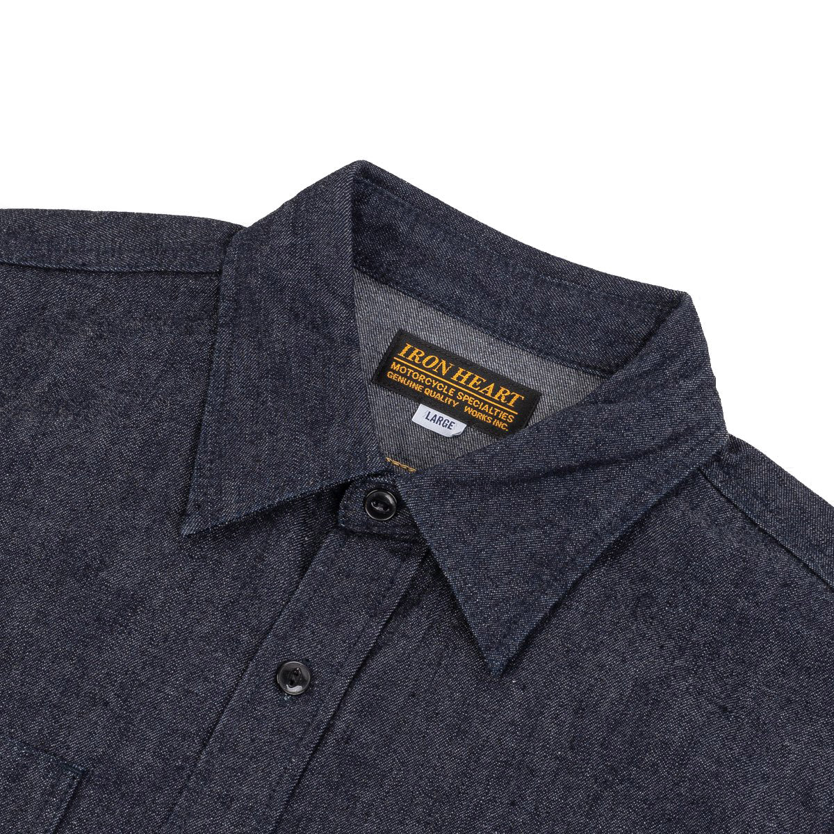 IHSH-351-IND - 10oz Selvedge Denim Work Shirt - Indigo - Image 3