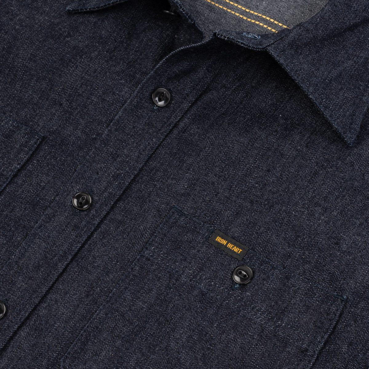IHSH-351-IND - 10oz Selvedge Denim Work Shirt - Indigo - Image 4