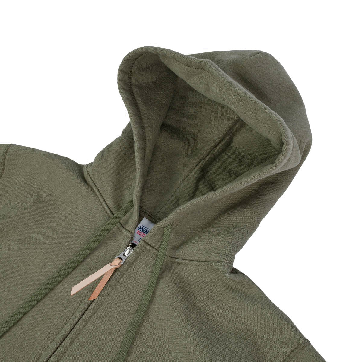 IHSW-10-OLV - 14oz Ultra Heavyweight Loopwheel Cotton Zippered Hoodie - Olive - Image 3