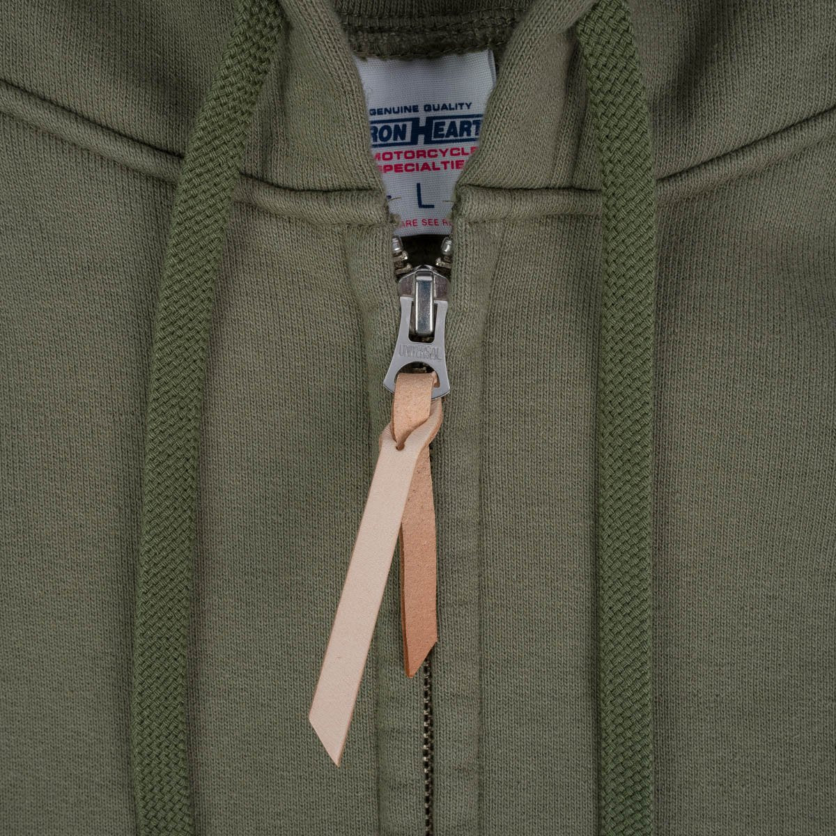 IHSW-10-OLV - 14oz Ultra Heavyweight Loopwheel Cotton Zippered Hoodie - Olive - Image 4