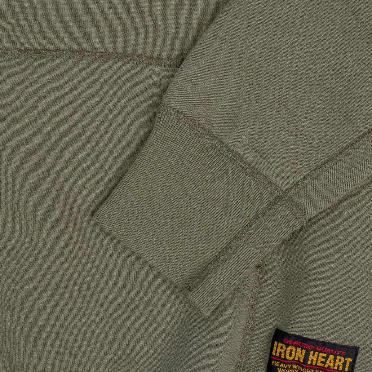 IHSW-10-OLV - 14oz Ultra Heavyweight Loopwheel Cotton Zippered Hoodie - Olive - Image 6