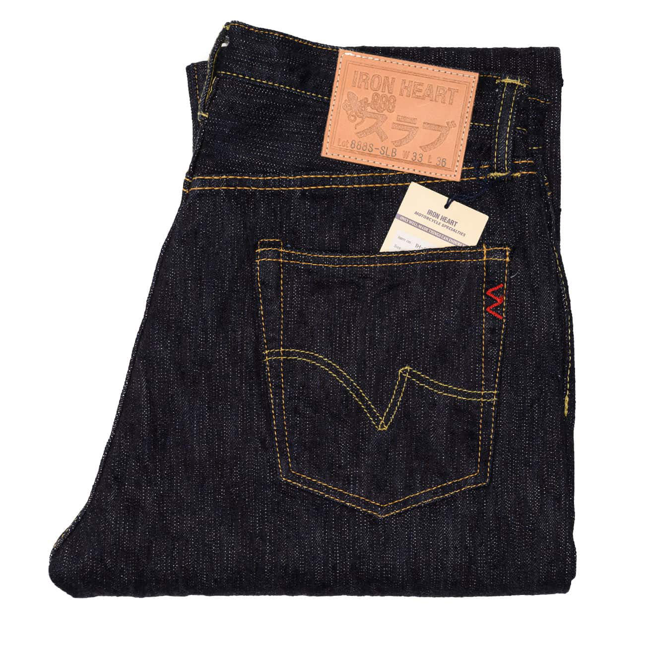 IH-888S-SLB - 16oz Slubby Selvedge Denim Relaxed Tapered Cut Jeans - Indigo