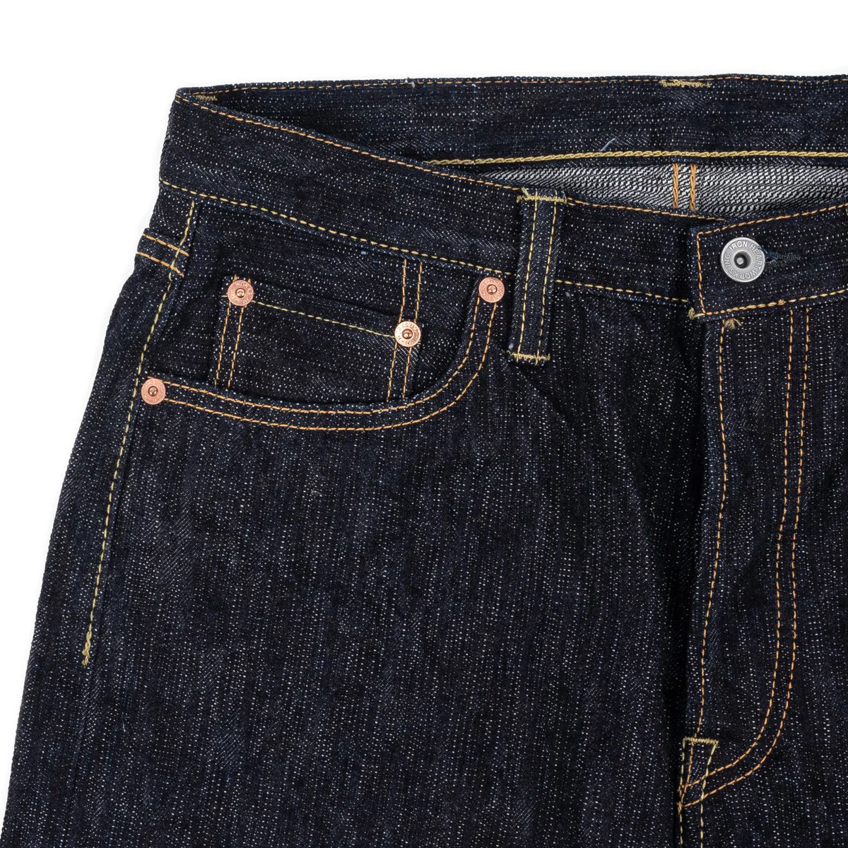IH-888S-SLB - 16oz Slubby Selvedge Denim Relaxed Tapered Cut Jeans - Indigo - Image 4
