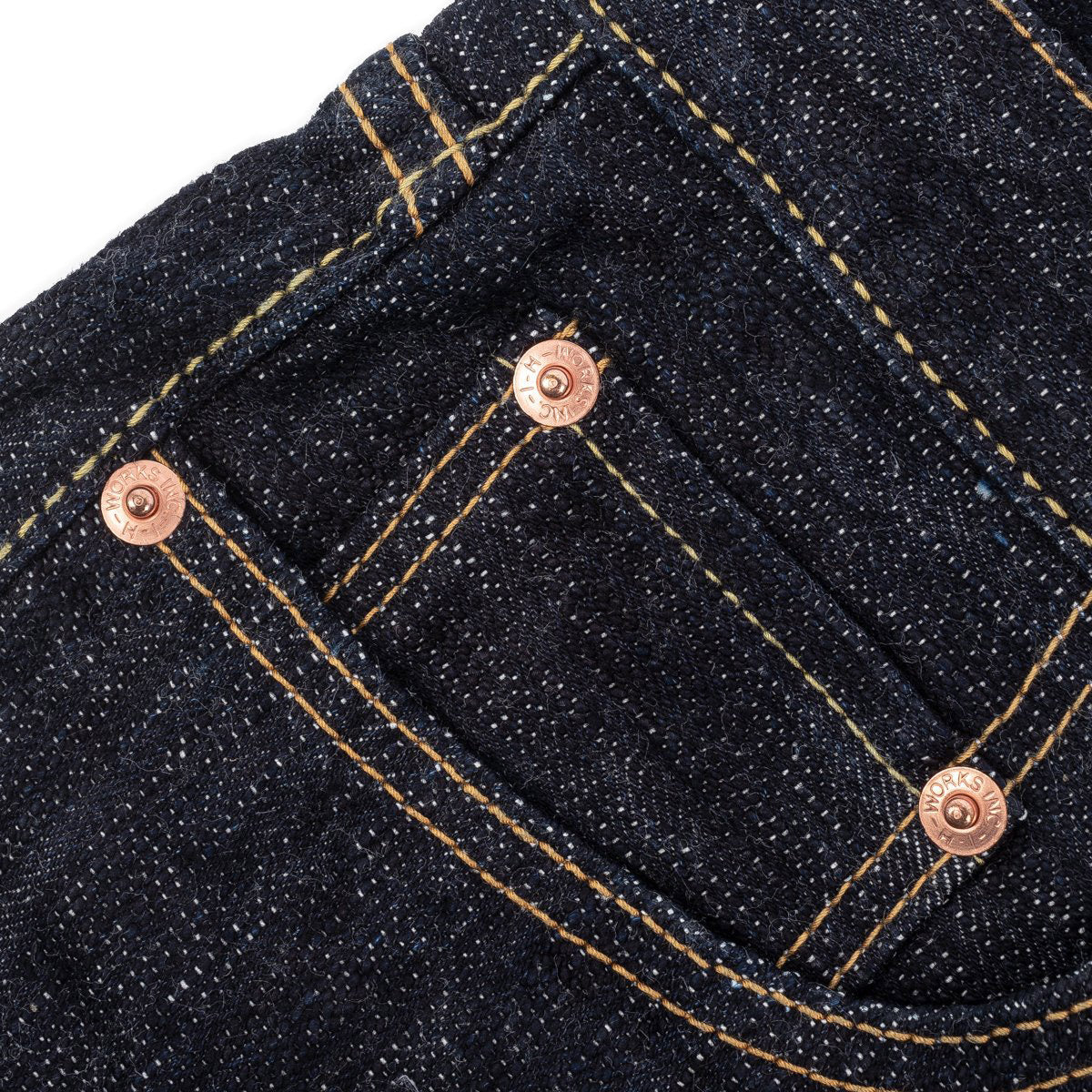 IH-888S-SLB - 16oz Slubby Selvedge Denim Relaxed Tapered Cut Jeans - Indigo - Image 7