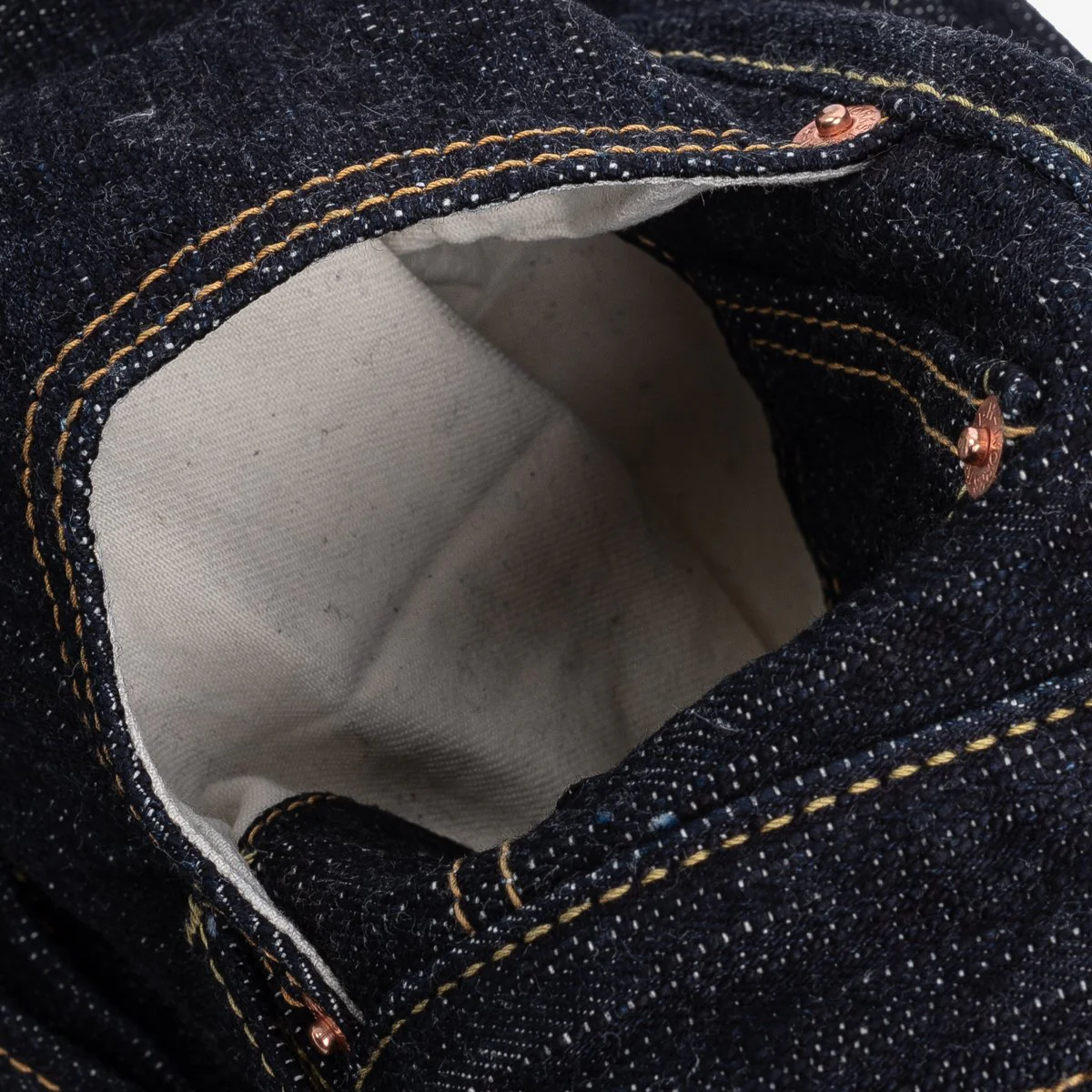 IH-888S-SLB - 16oz Slubby Selvedge Denim Relaxed Tapered Cut Jeans - Indigo - Image 8