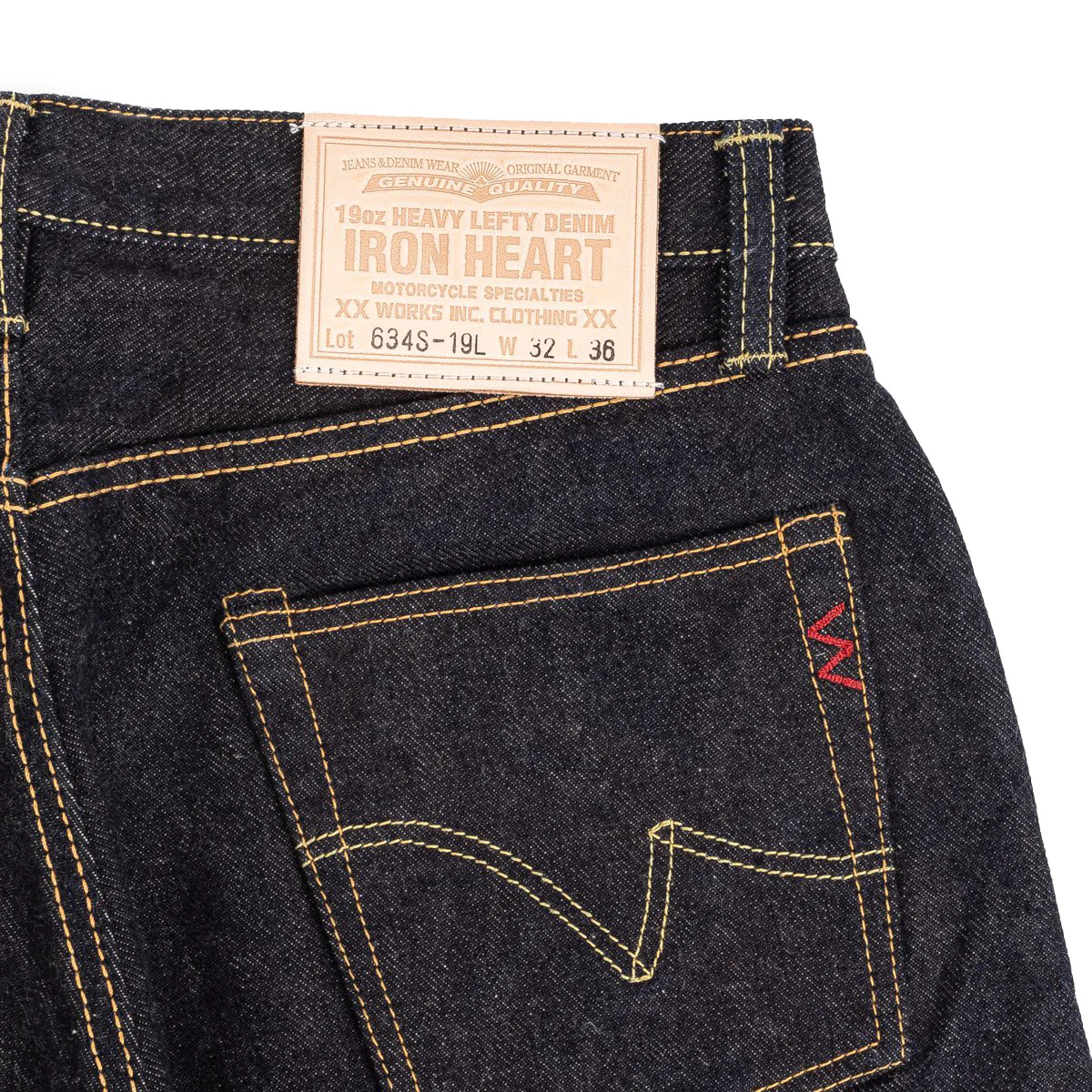 IH-634S-19L 19oz Left Hand Twill Selvedge Denim Straight Cut Jeans - Indigo - Image 5