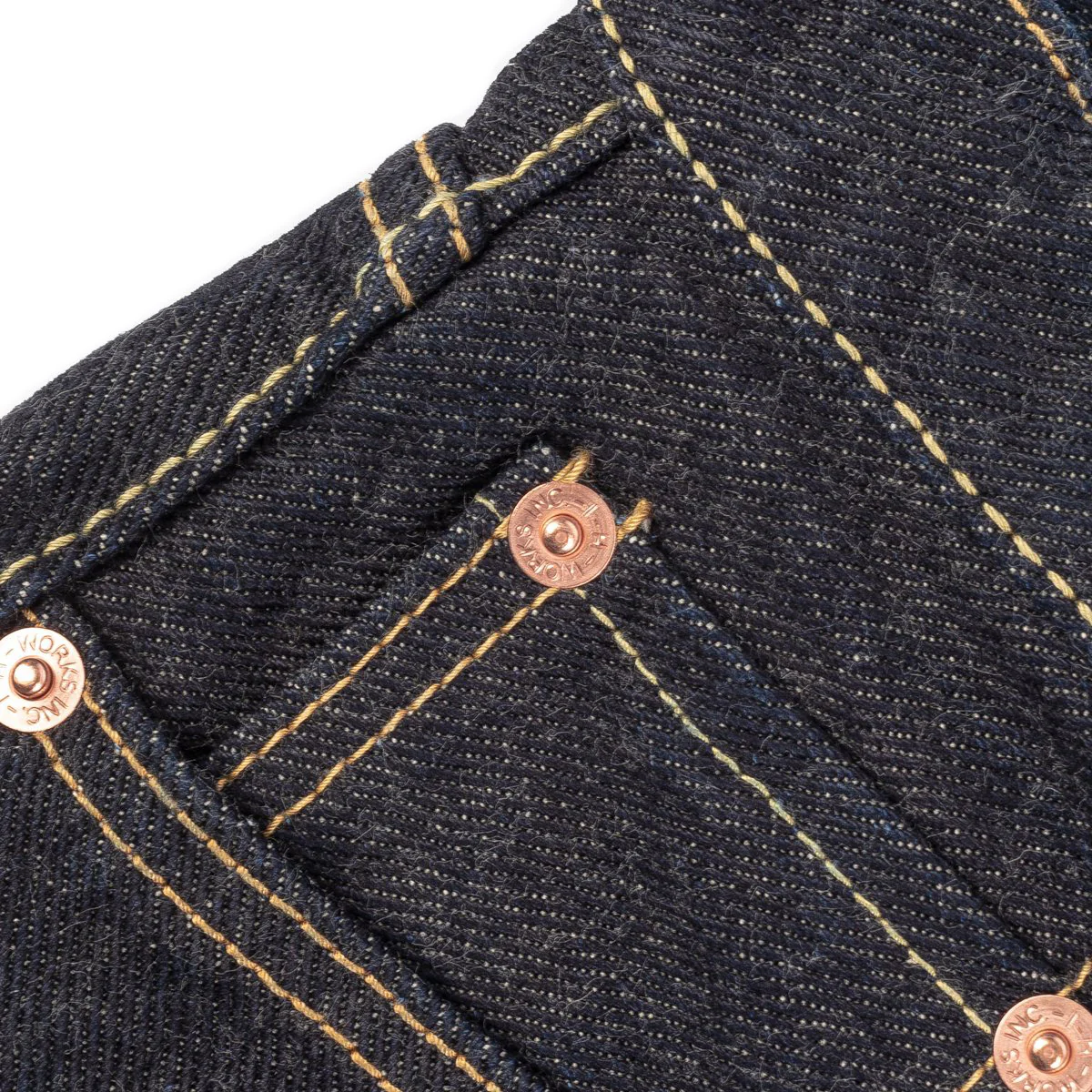 IH-634S-19L 19oz Left Hand Twill Selvedge Denim Straight Cut Jeans - Indigo - Image 8