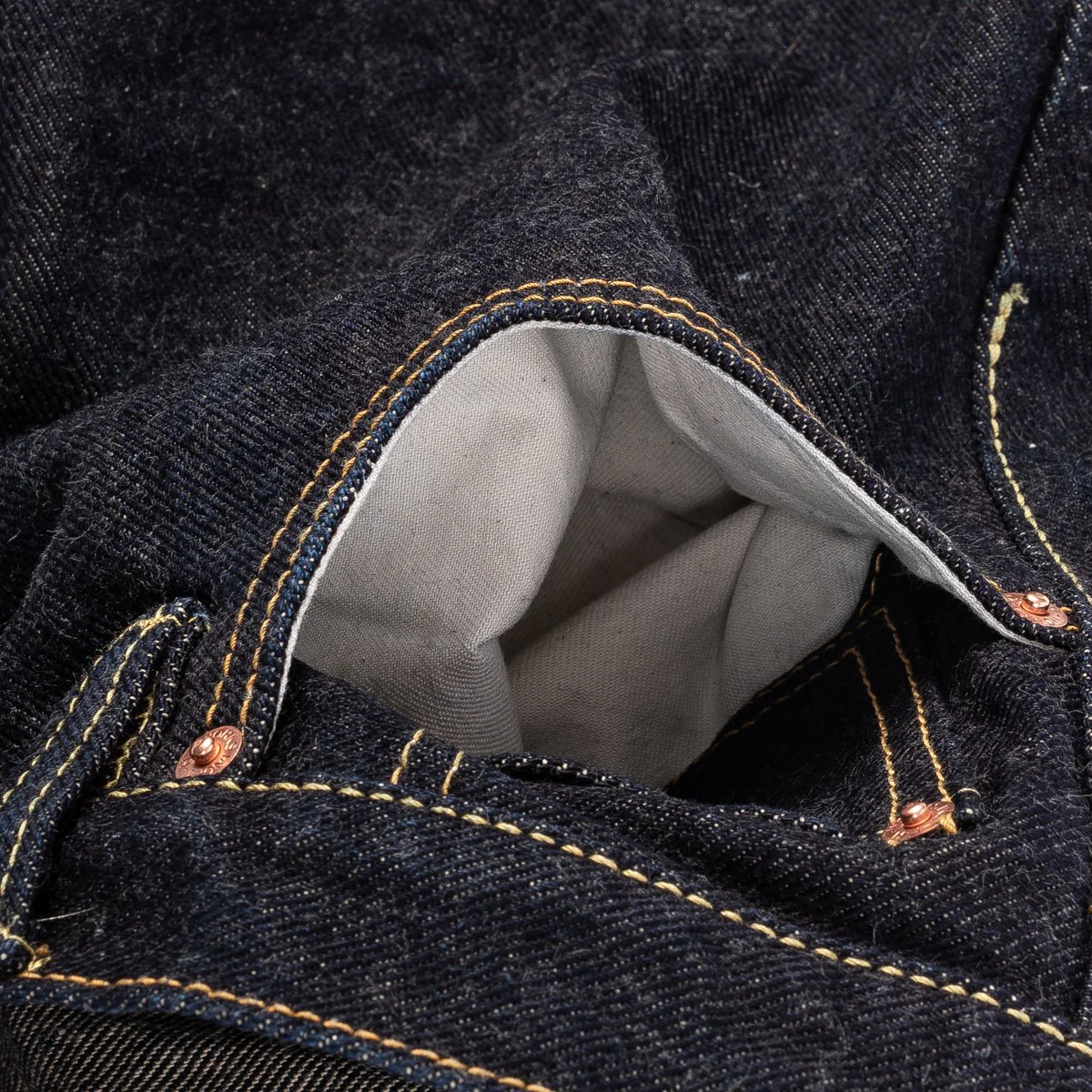 IH-634S-19L 19oz Left Hand Twill Selvedge Denim Straight Cut Jeans - Indigo - Image 9