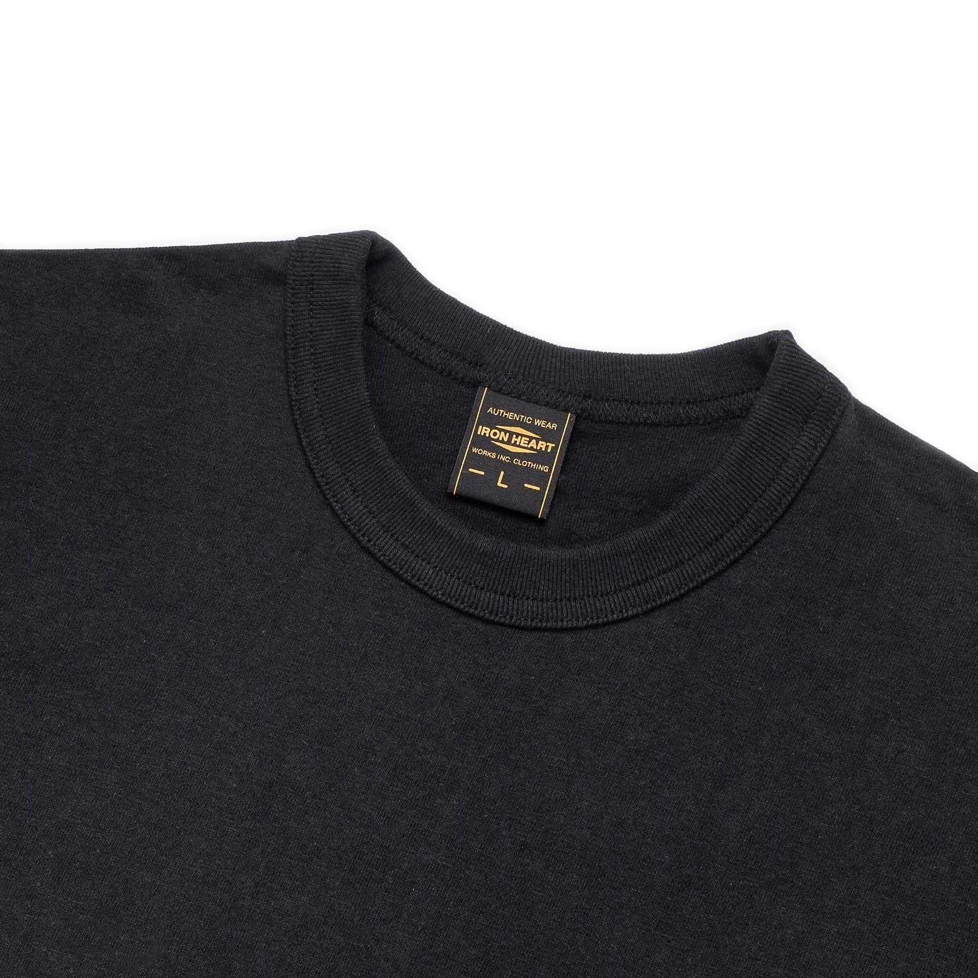 IHT-1610L-BLK - 6.5oz Loopwheel Crew Neck T-Shirt With Longer Body - Black - Image 2