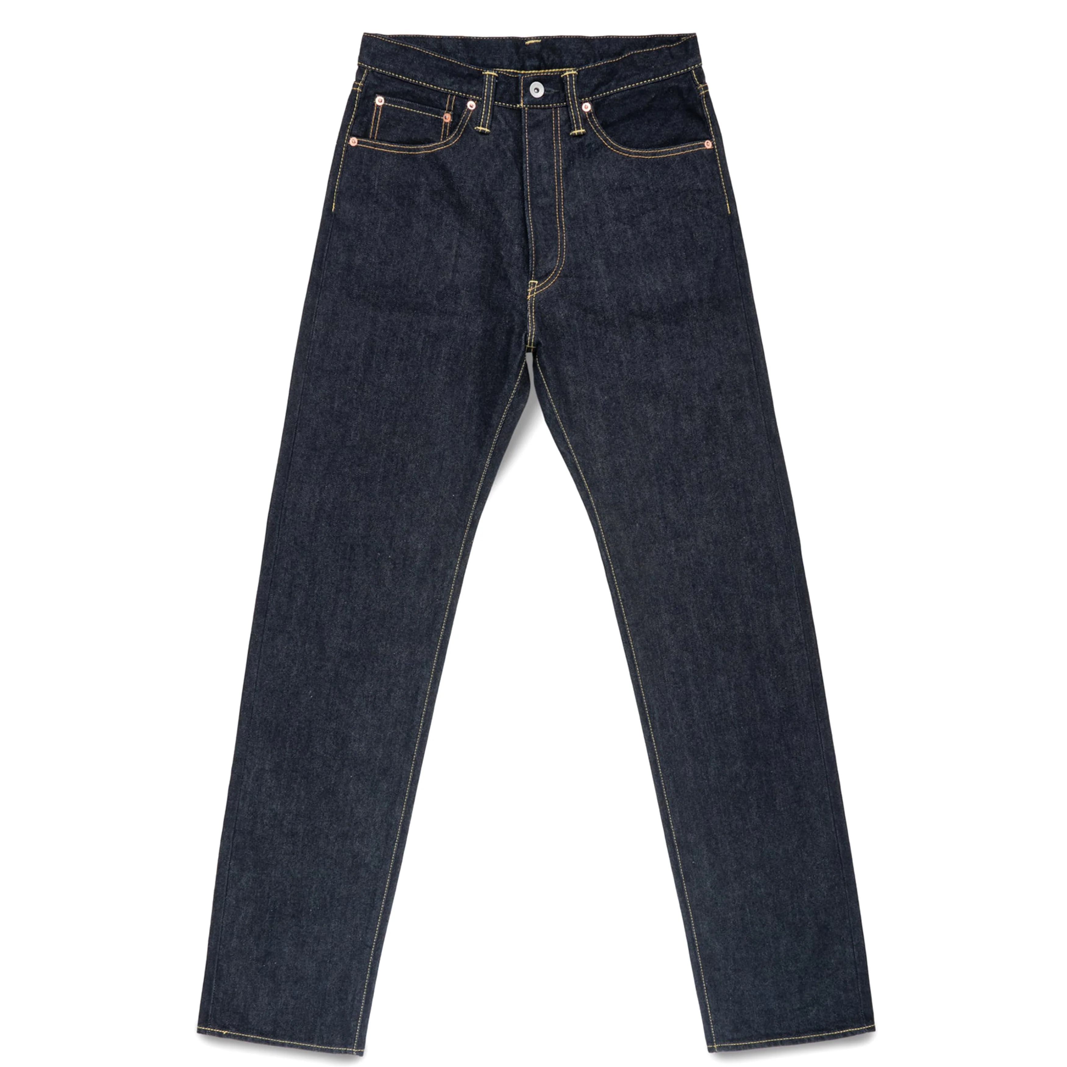 IH-1955S-142 14oz Selvedge Denim "1955" Vintage Tapered Cut Jeans - Indigo - Image 2