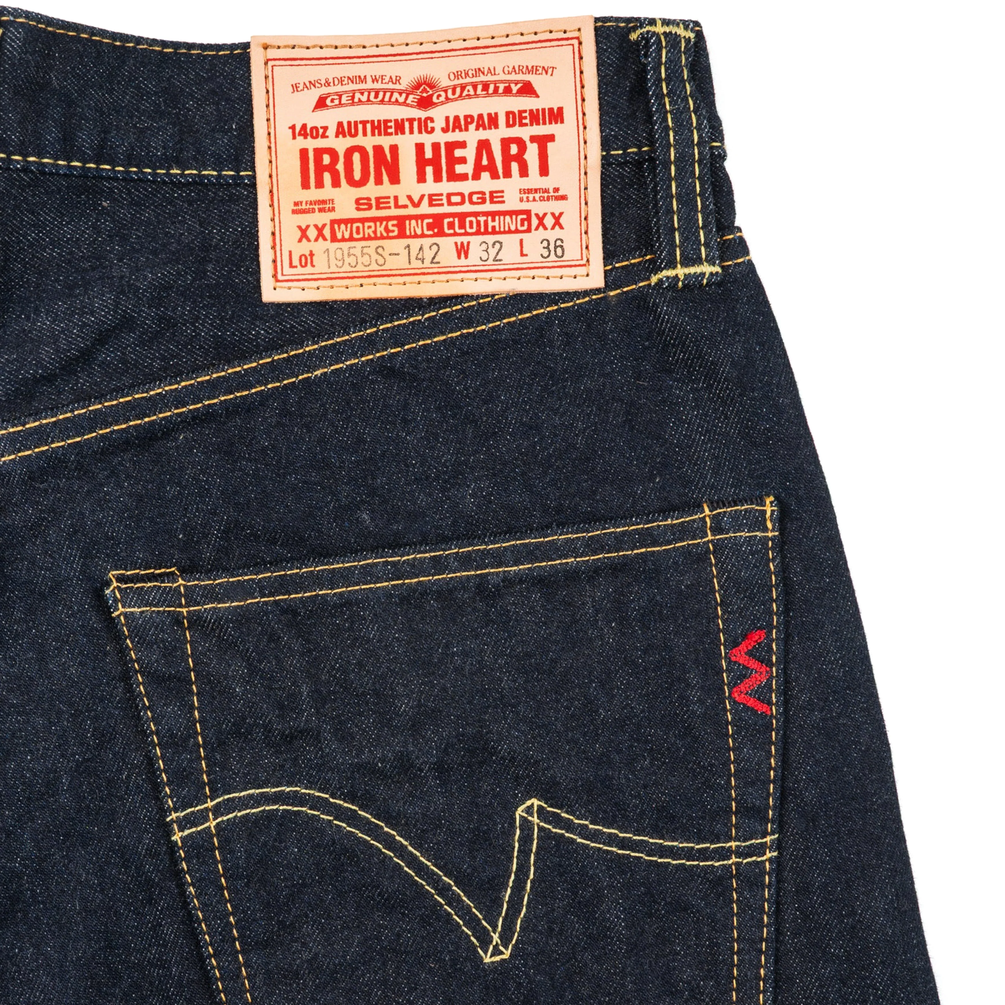 IH-1955S-142 14oz Selvedge Denim "1955" Vintage Tapered Cut Jeans - Indigo - Image 4