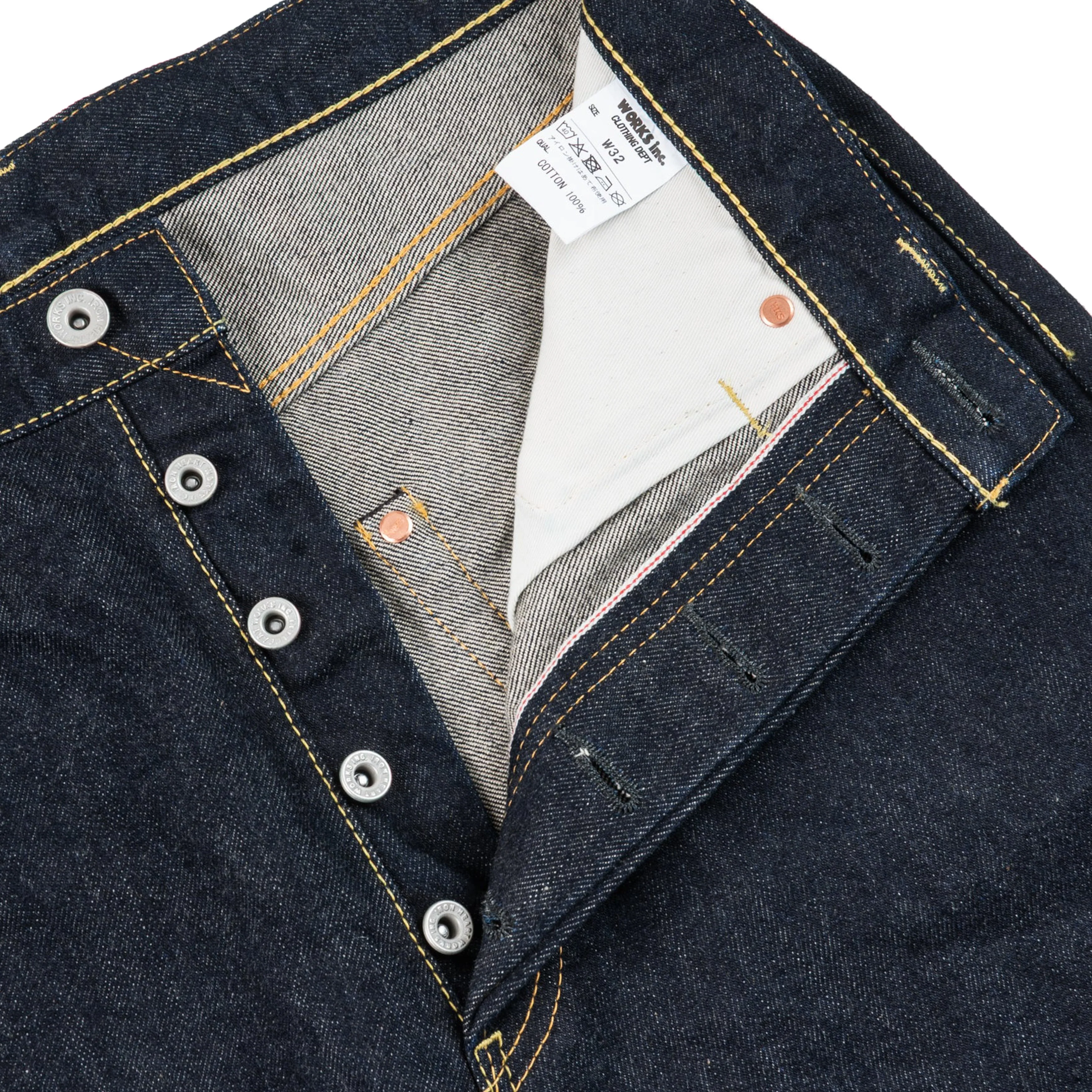 IH-1955S-142 14oz Selvedge Denim "1955" Vintage Tapered Cut Jeans - Indigo - Image 6