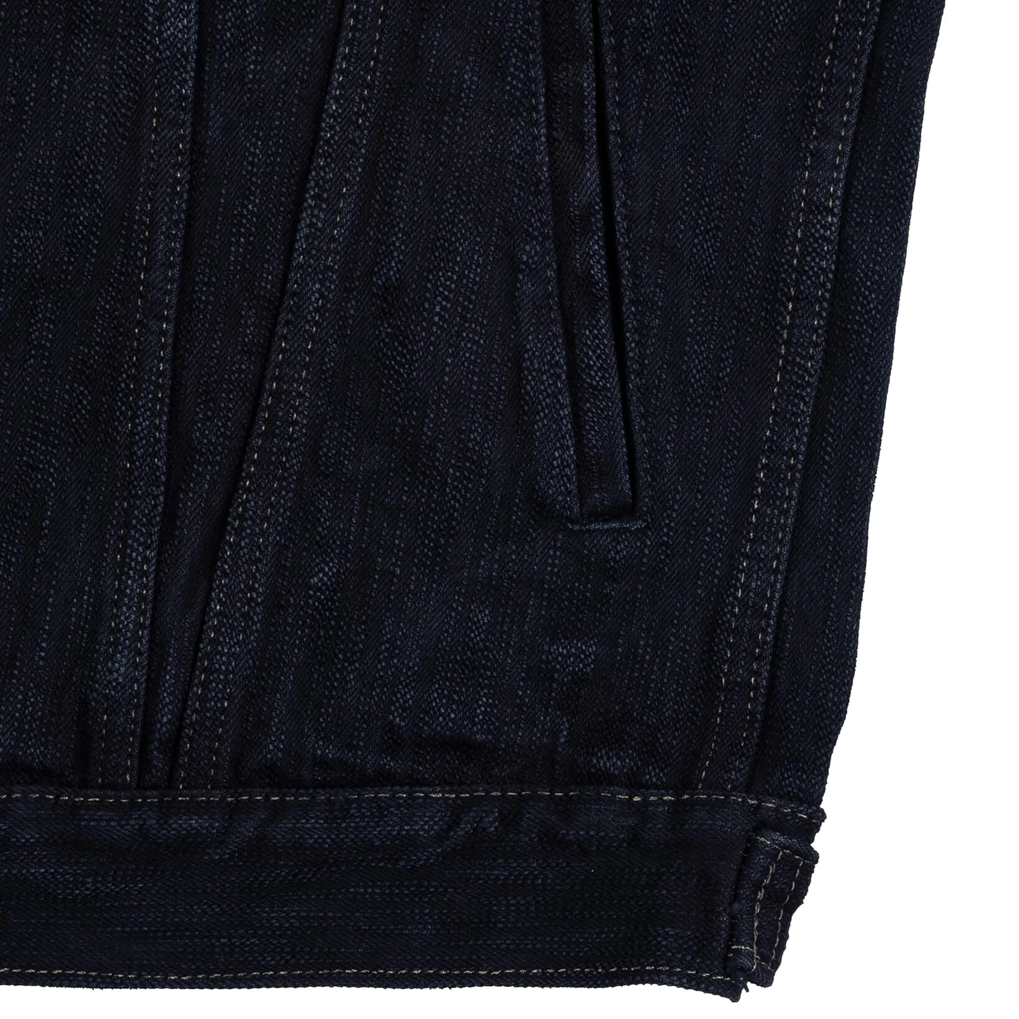 IH-526J-SLBod 16oz Slubby Selvedge Denim Type III Jacket - Indigo Overdyed Black - Image 10