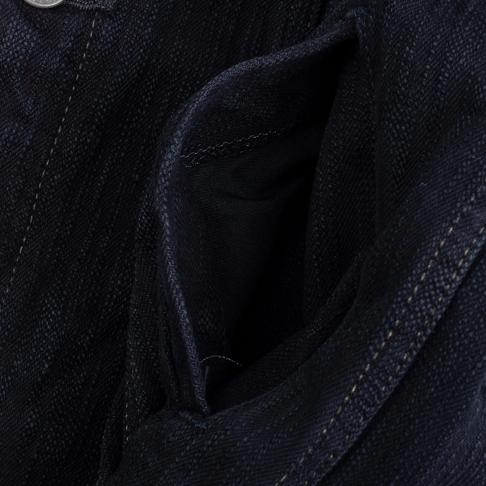 IH-526J-SLBod 16oz Slubby Selvedge Denim Type III Jacket - Indigo Overdyed Black - Image 11
