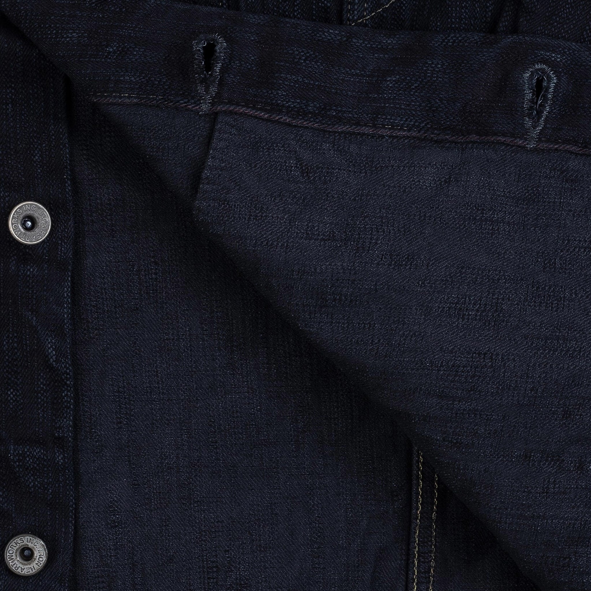 IH-526J-SLBod 16oz Slubby Selvedge Denim Type III Jacket - Indigo Overdyed Black - Image 12