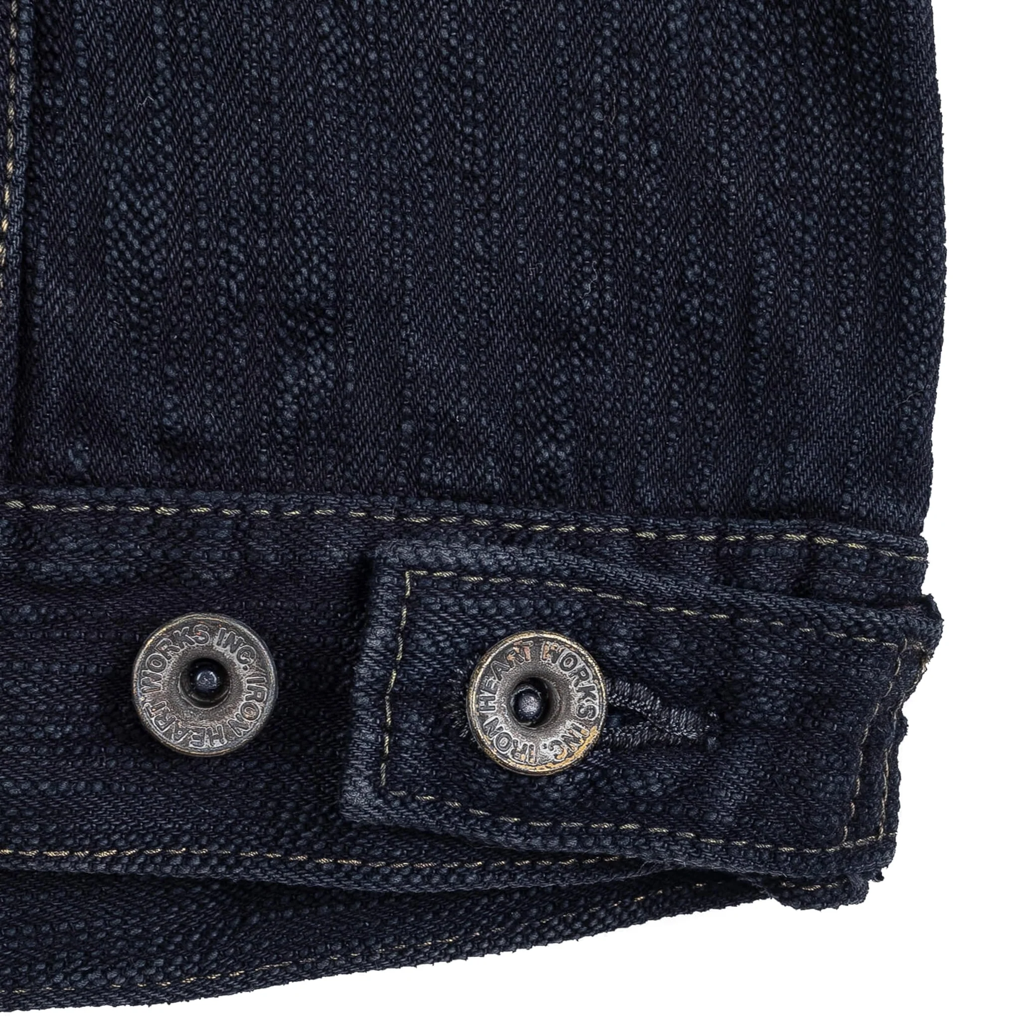IH-526J-SLBod 16oz Slubby Selvedge Denim Type III Jacket - Indigo Overdyed Black - Image 13