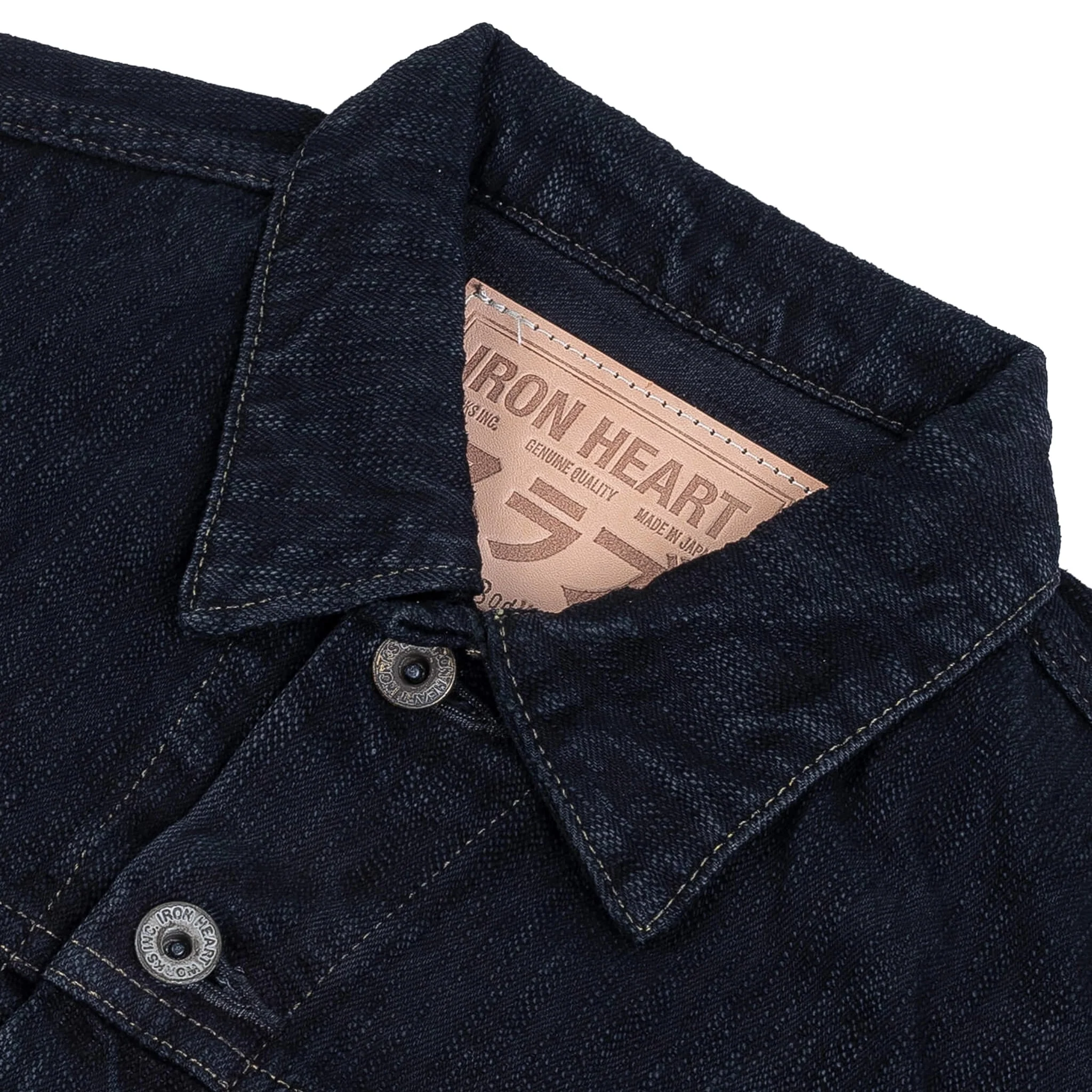 IH-526J-SLBod 16oz Slubby Selvedge Denim Type III Jacket - Indigo Overdyed Black - Image 3