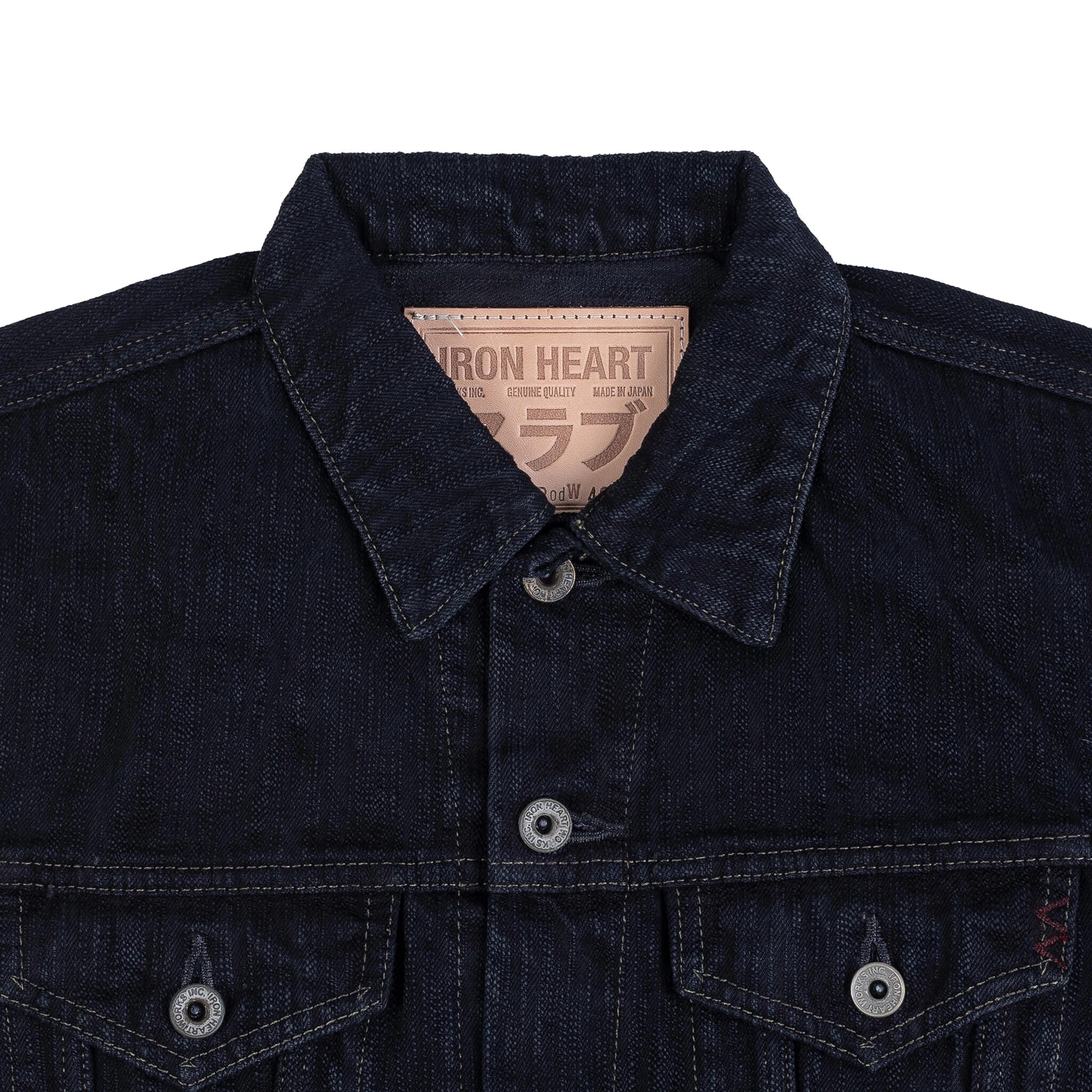 IH-526J-SLBod 16oz Slubby Selvedge Denim Type III Jacket - Indigo Overdyed Black - Image 4