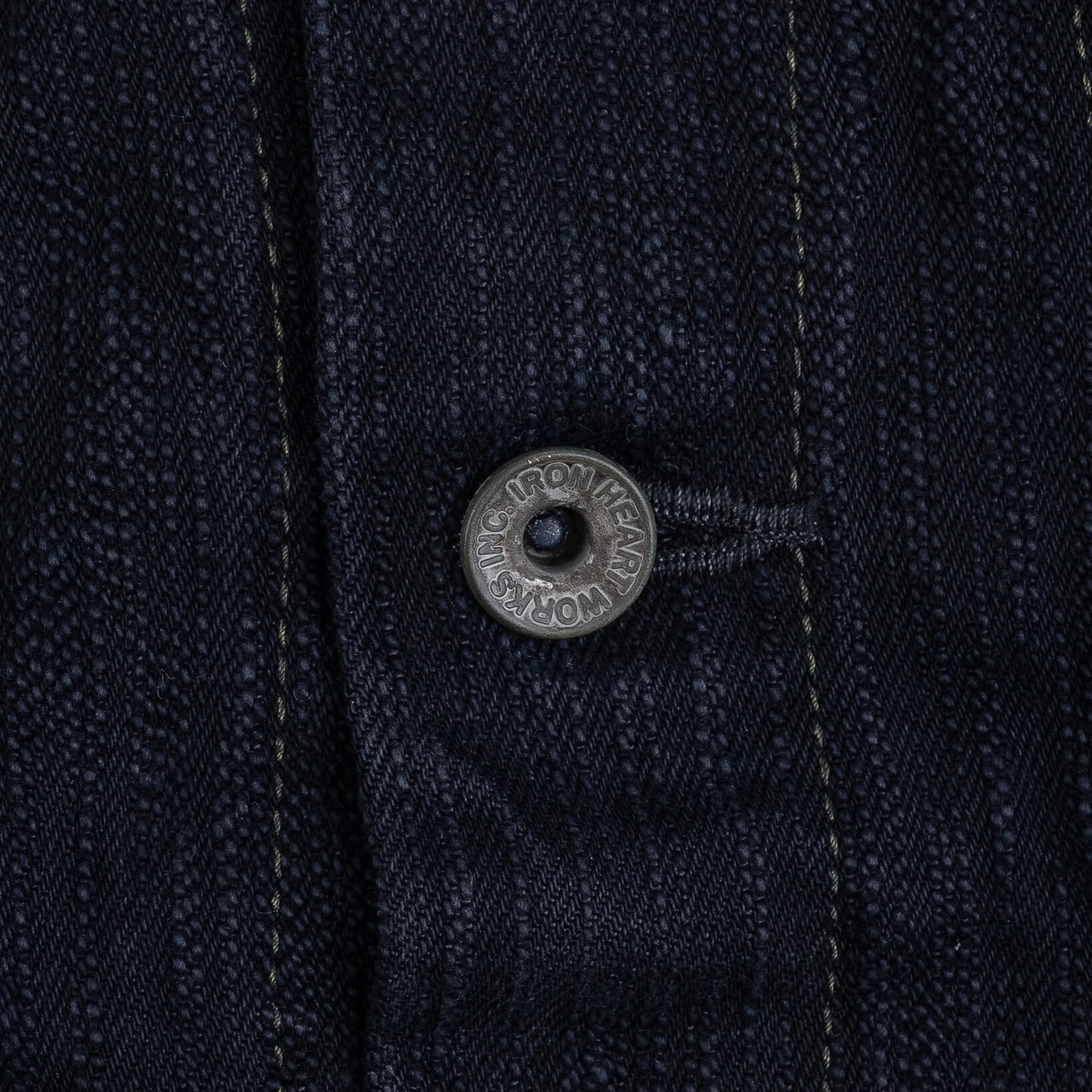 IH-526J-SLBod 16oz Slubby Selvedge Denim Type III Jacket - Indigo Overdyed Black - Image 7