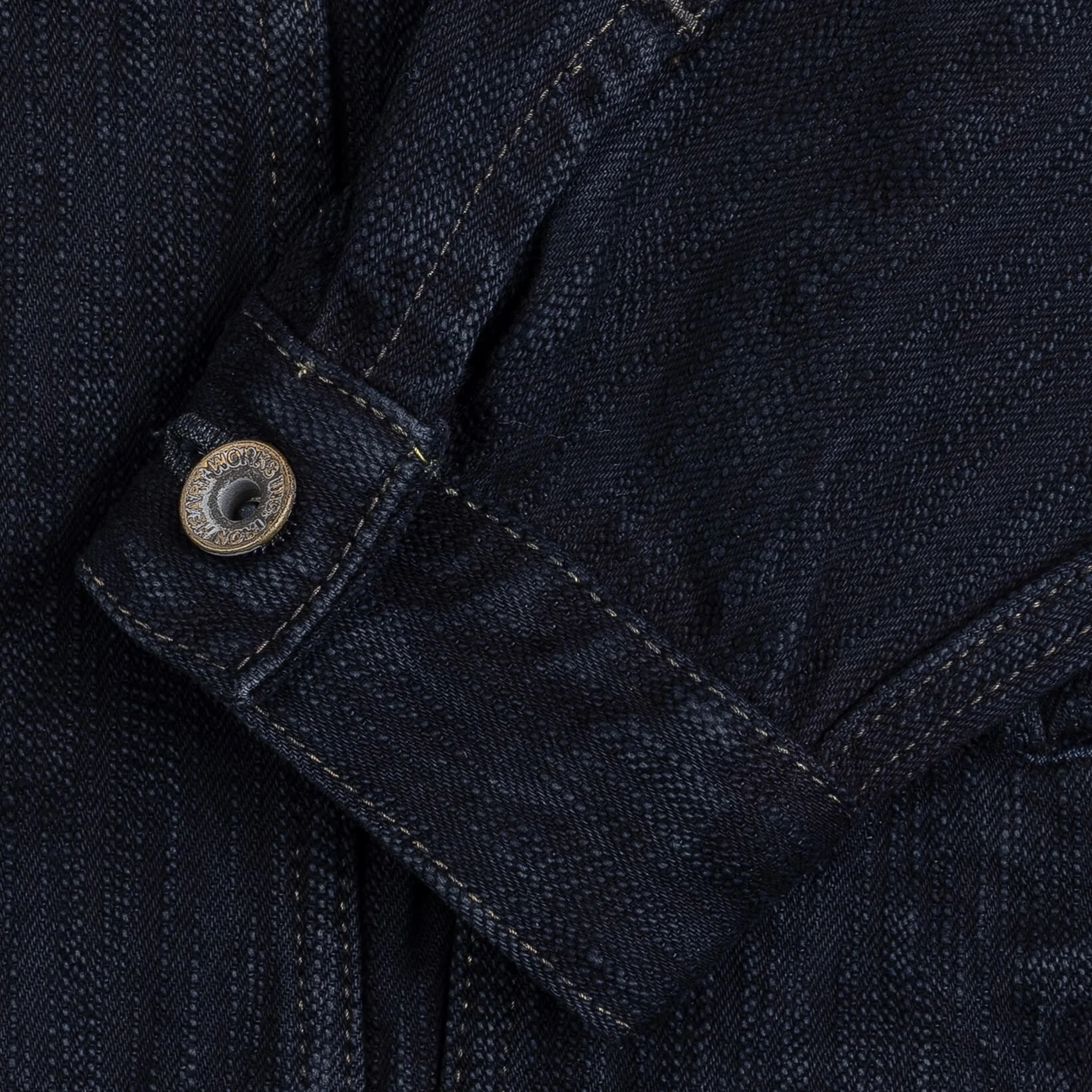 IH-526J-SLBod 16oz Slubby Selvedge Denim Type III Jacket - Indigo Overdyed Black - Image 8