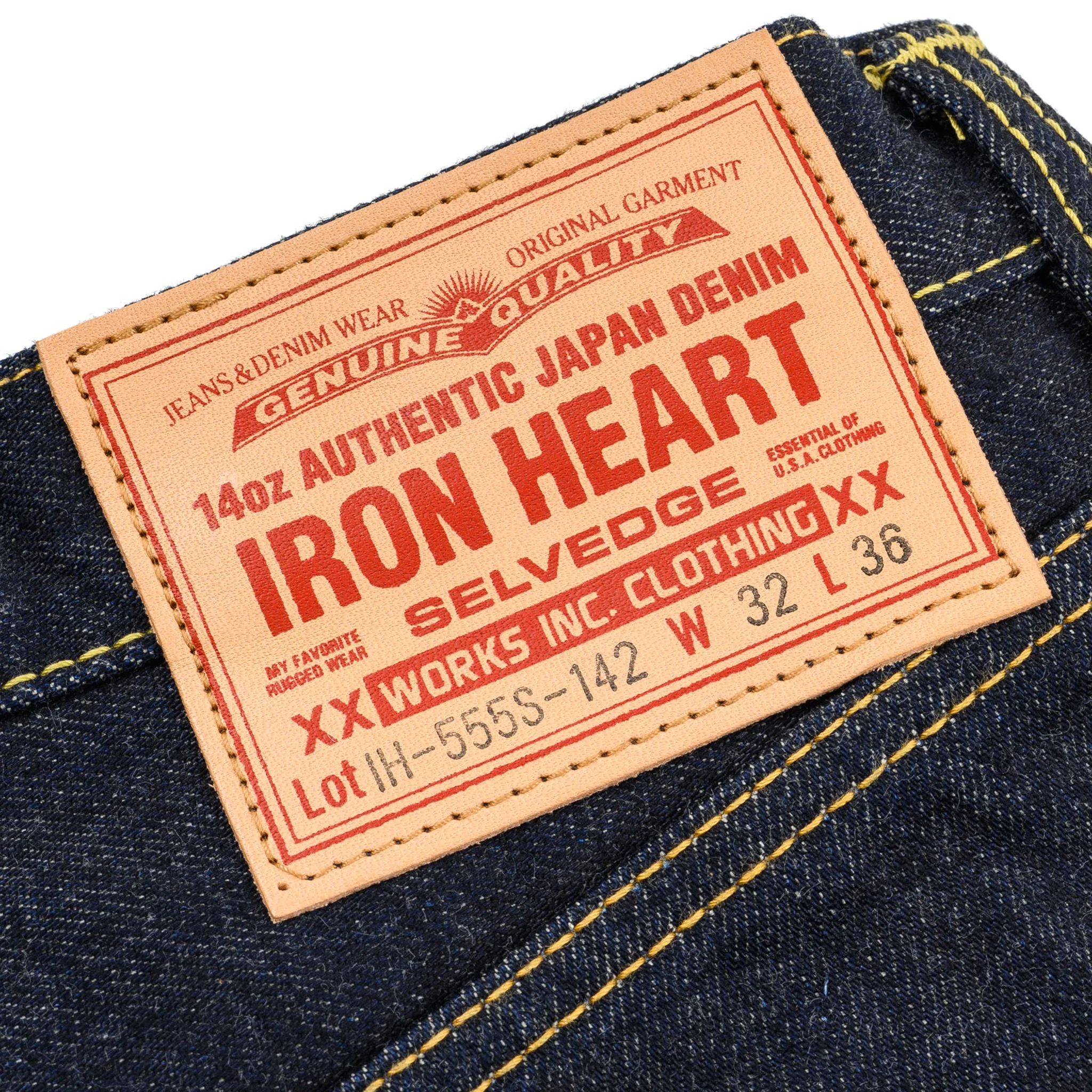 IH-555S-142 14oz Selvedge Denim Slim Cut Jeans - Indigo - Image 10