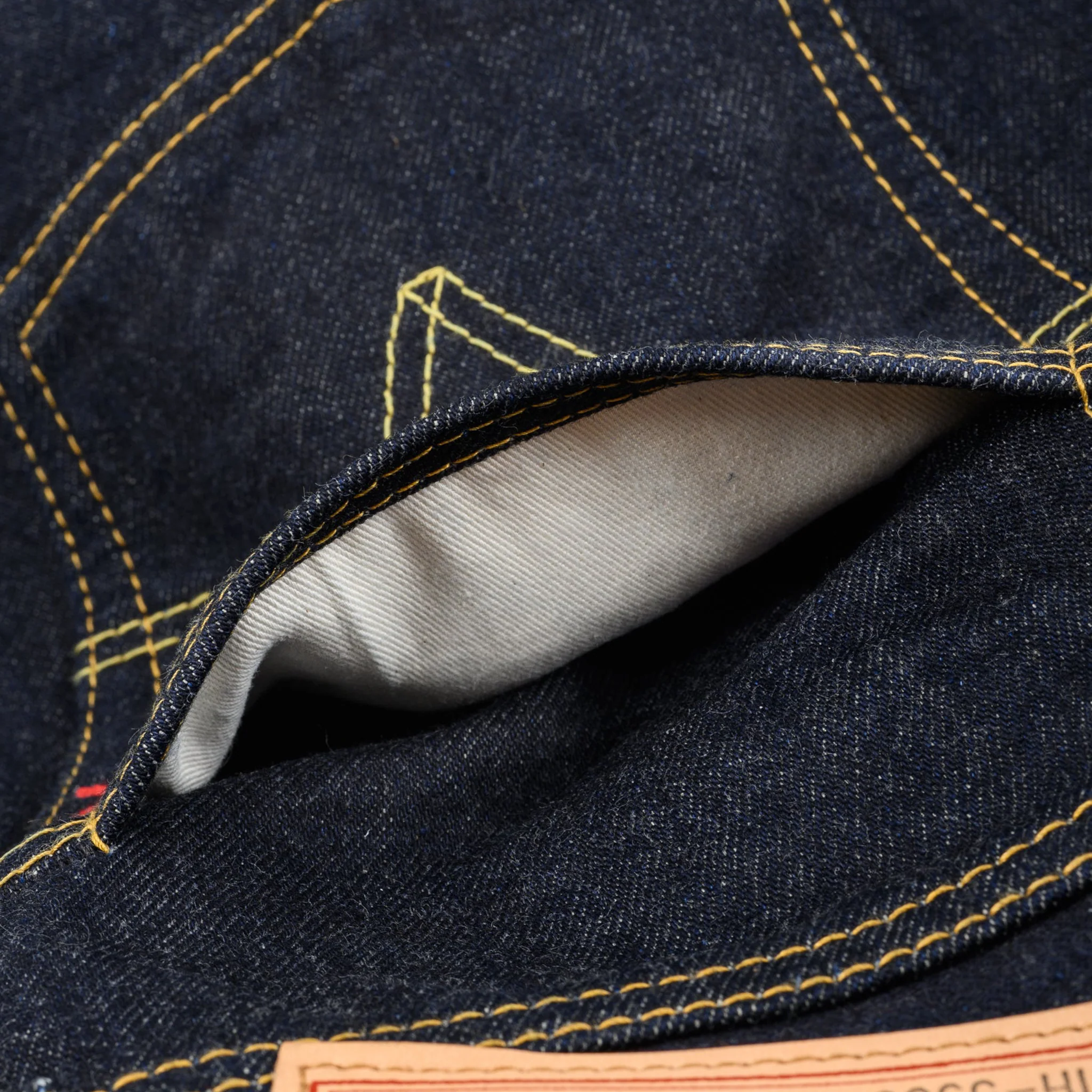 IH-555S-142 14oz Selvedge Denim Slim Cut Jeans - Indigo - Image 14