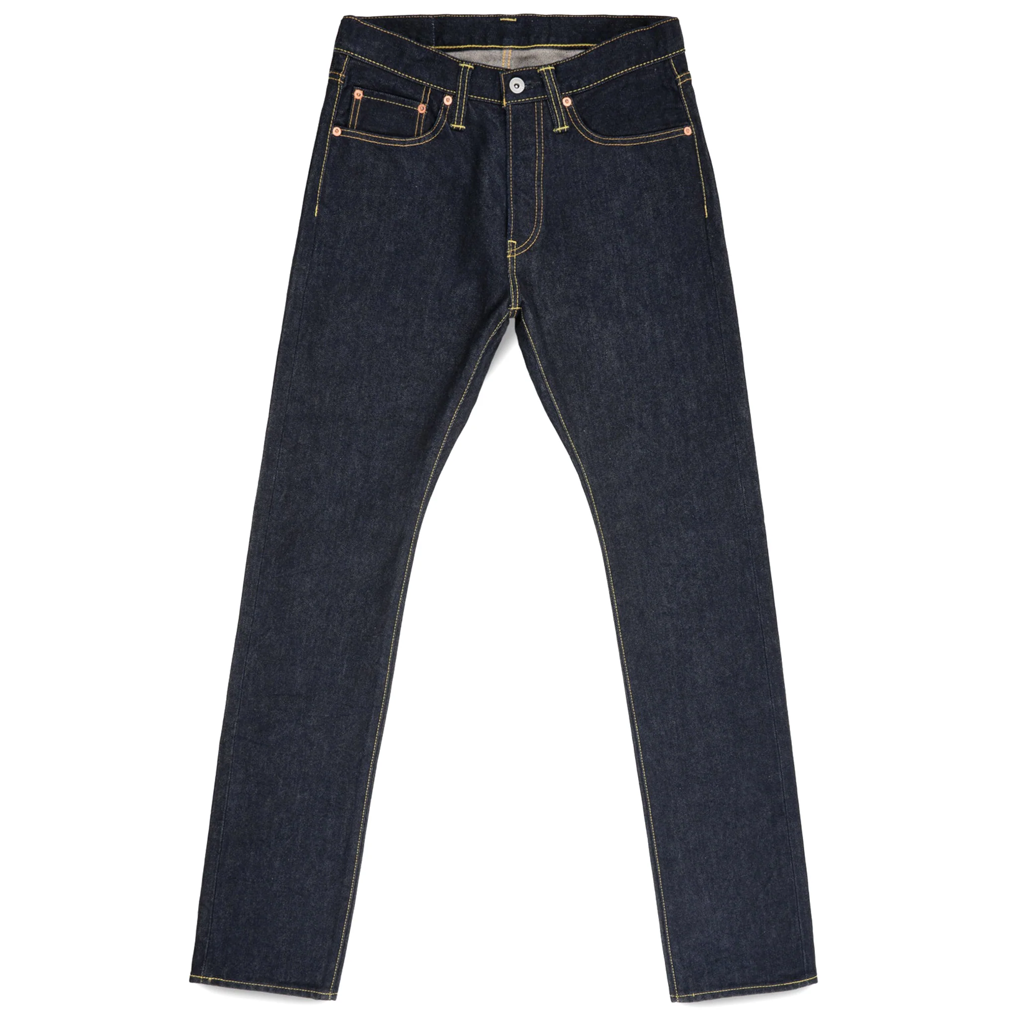 IH-555S-142 14oz Selvedge Denim Slim Cut Jeans - Indigo - Image 2