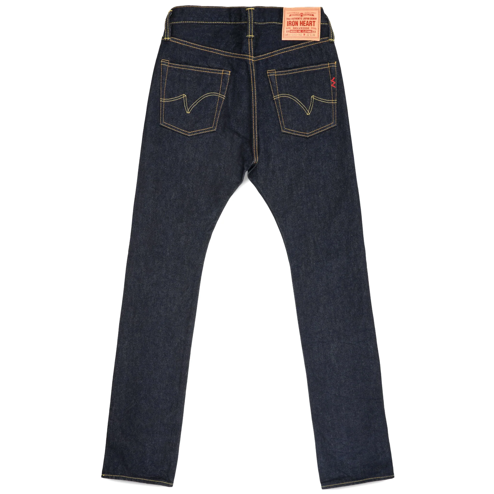 IH-555S-142 14oz Selvedge Denim Slim Cut Jeans - Indigo - Image 3