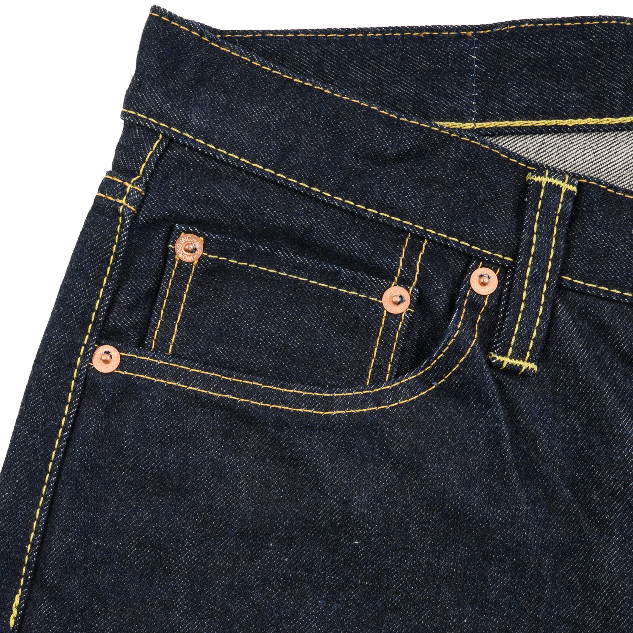 IH-555S-142 14oz Selvedge Denim Slim Cut Jeans - Indigo - Image 5