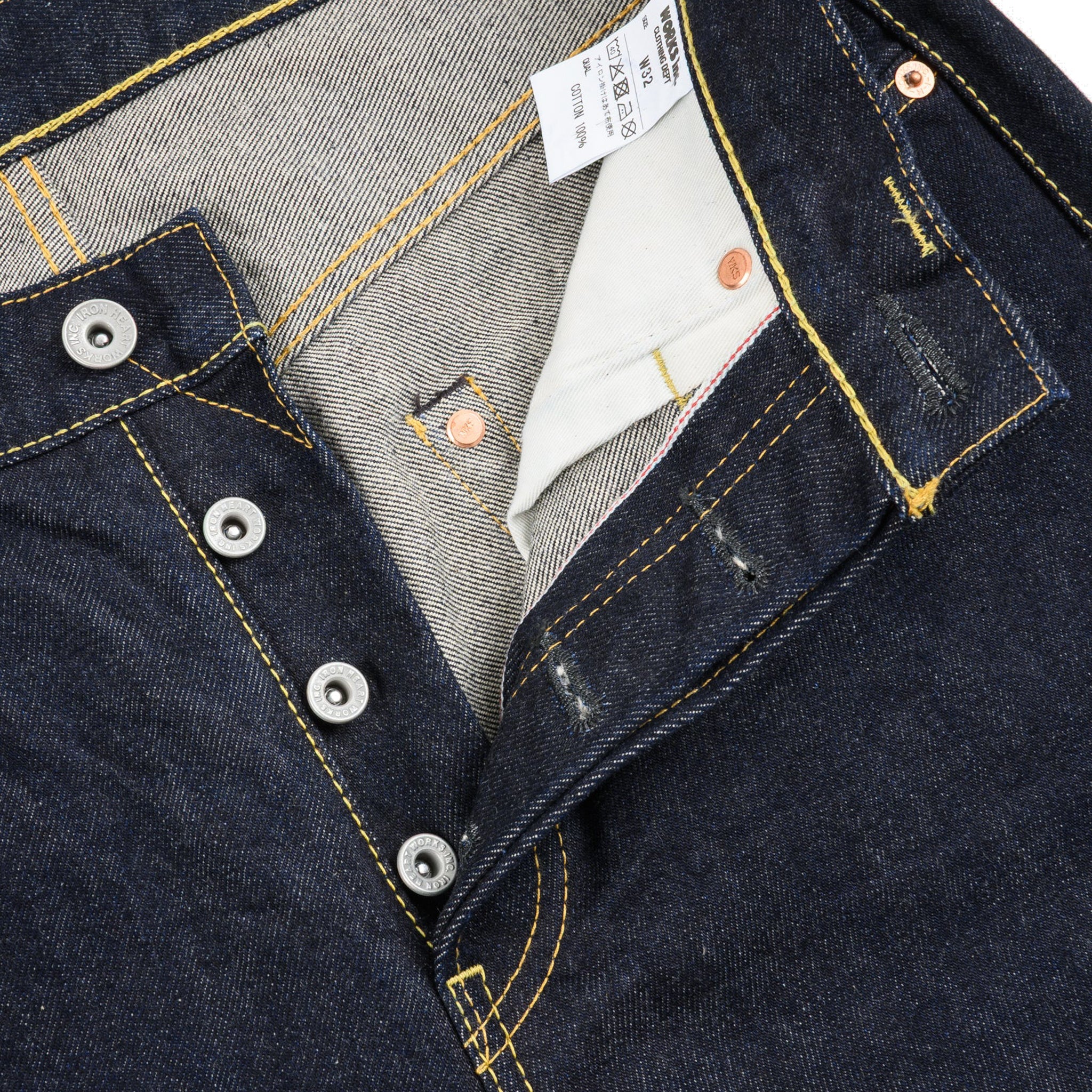 IH-555S-142 14oz Selvedge Denim Slim Cut Jeans - Indigo - Image 6