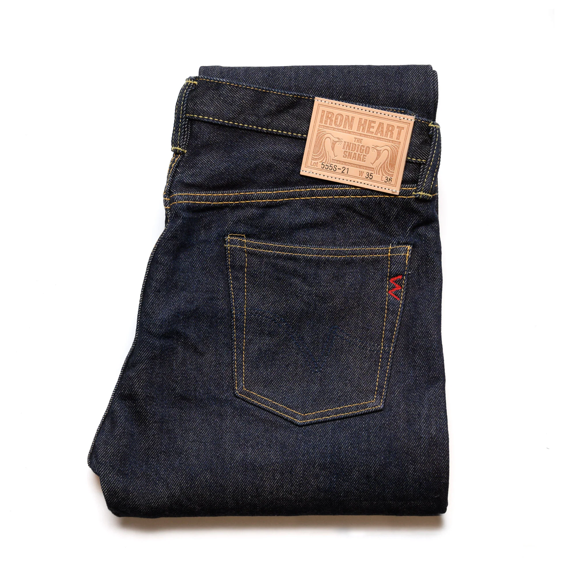 IH-555S-21-T 21oz Selvedge Denim Slim Cut Jeans (Tonal Arcs) - Indigo