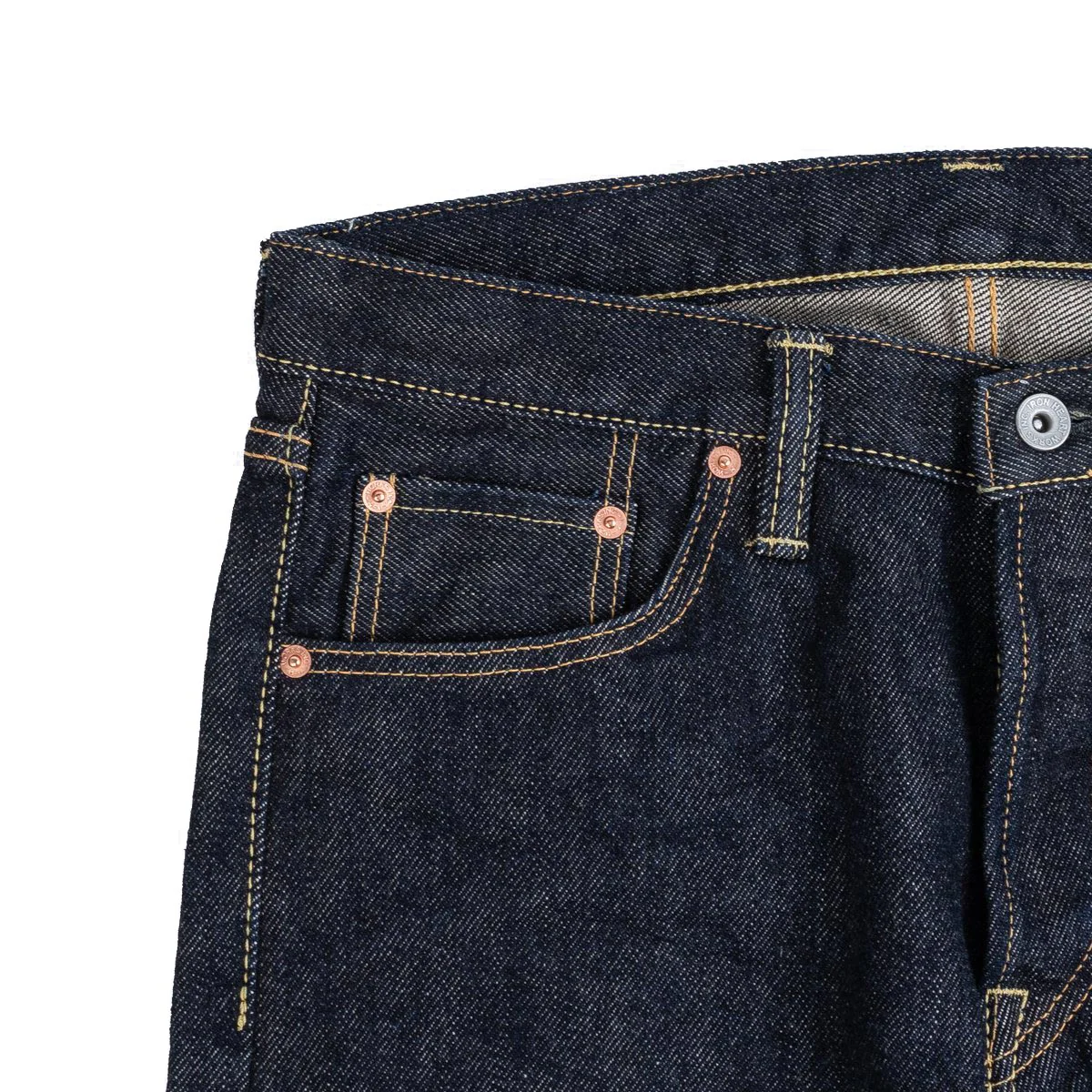 IH-555S-21-T 21oz Selvedge Denim Slim Cut Jeans (Tonal Arcs) - Indigo - Image 4