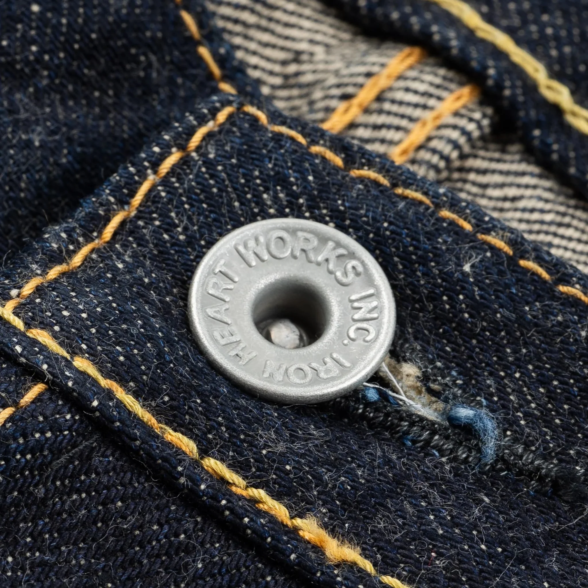 IH-634N 17oz Selvedge Denim Straight Cut Jeans - Natural Indigo - Image 12