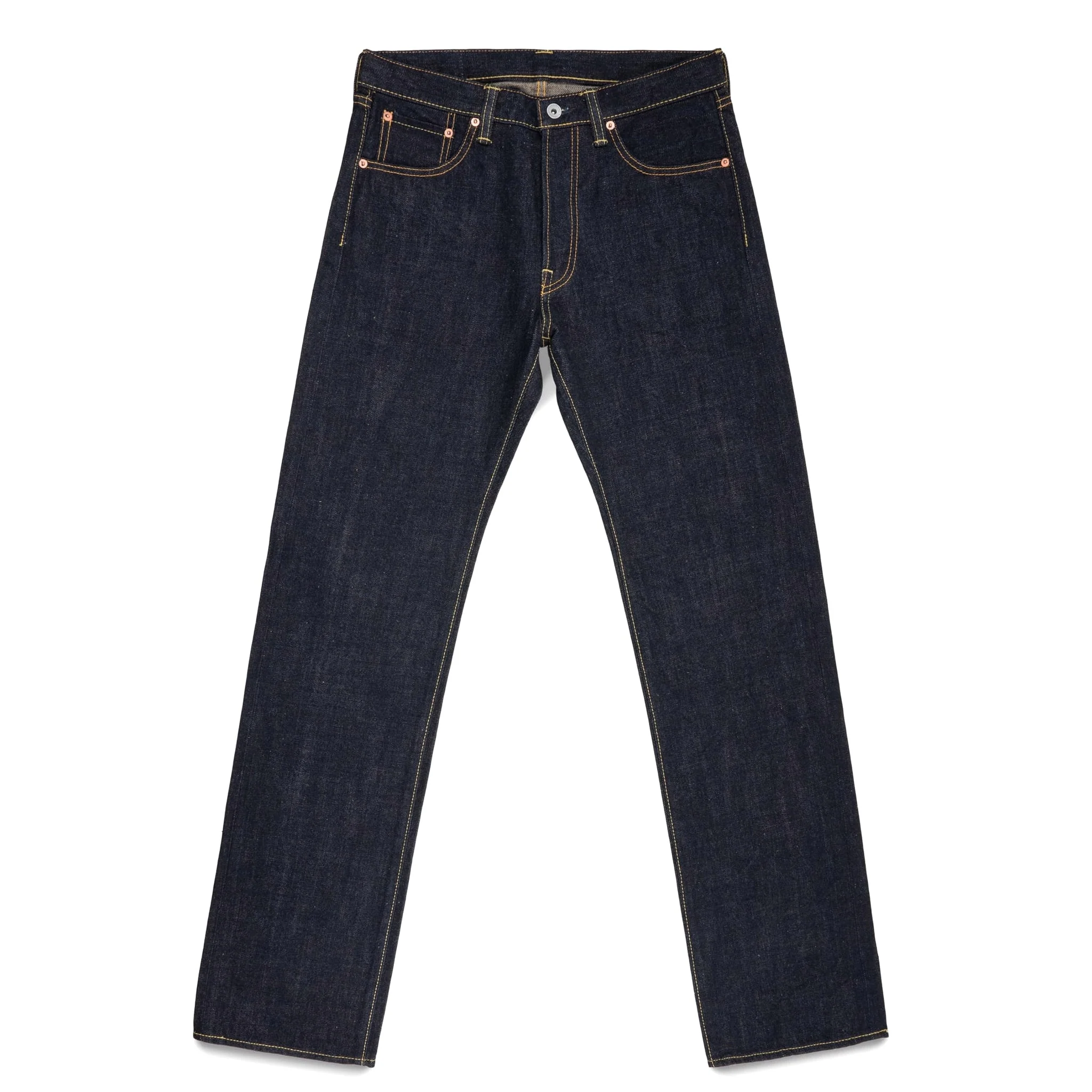 IH-634N 17oz Selvedge Denim Straight Cut Jeans - Natural Indigo - Image 2