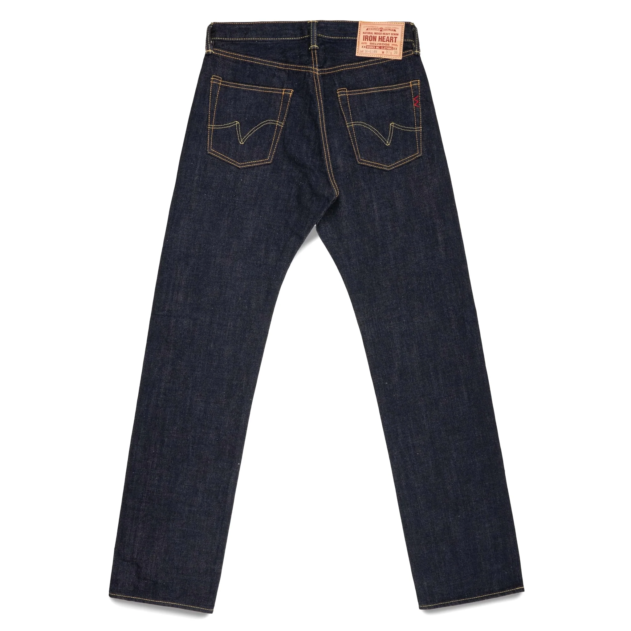 IH-634N 17oz Selvedge Denim Straight Cut Jeans - Natural Indigo - Image 3